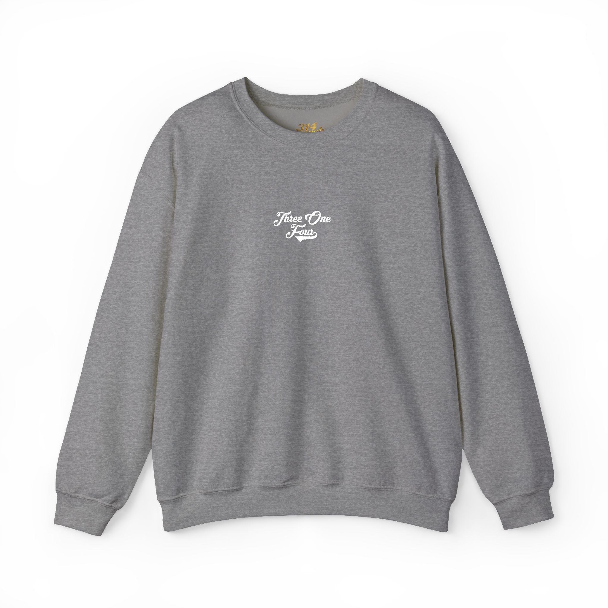 Three One Four Crewneck Sweatshirt — Minimal Script Chest Logo - 314 Originals