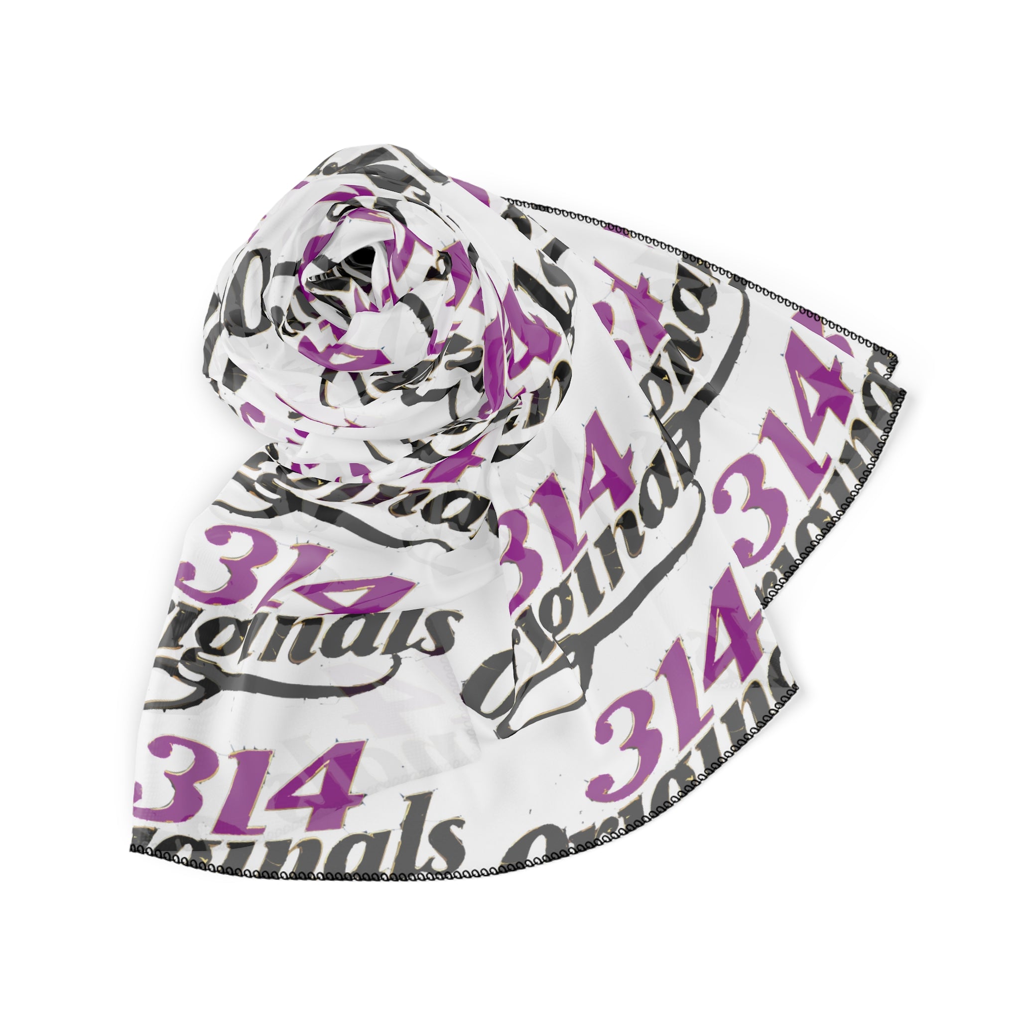 314 Logo Scarf — Purple & Black Poly Scarf - 314 Originals
