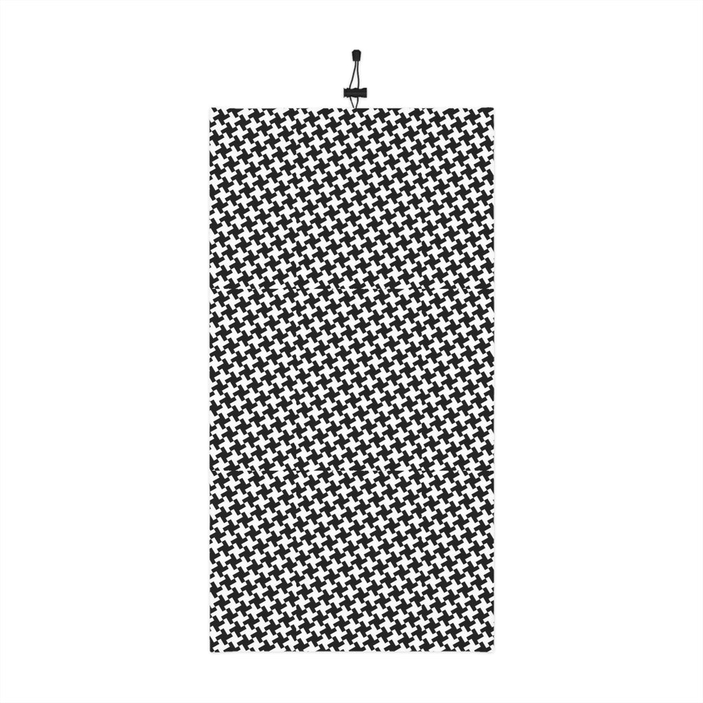Houndstooth Winter Neck Gaiter with Drawstring — Cozy Black & White Face Scarf - 314 Originals
