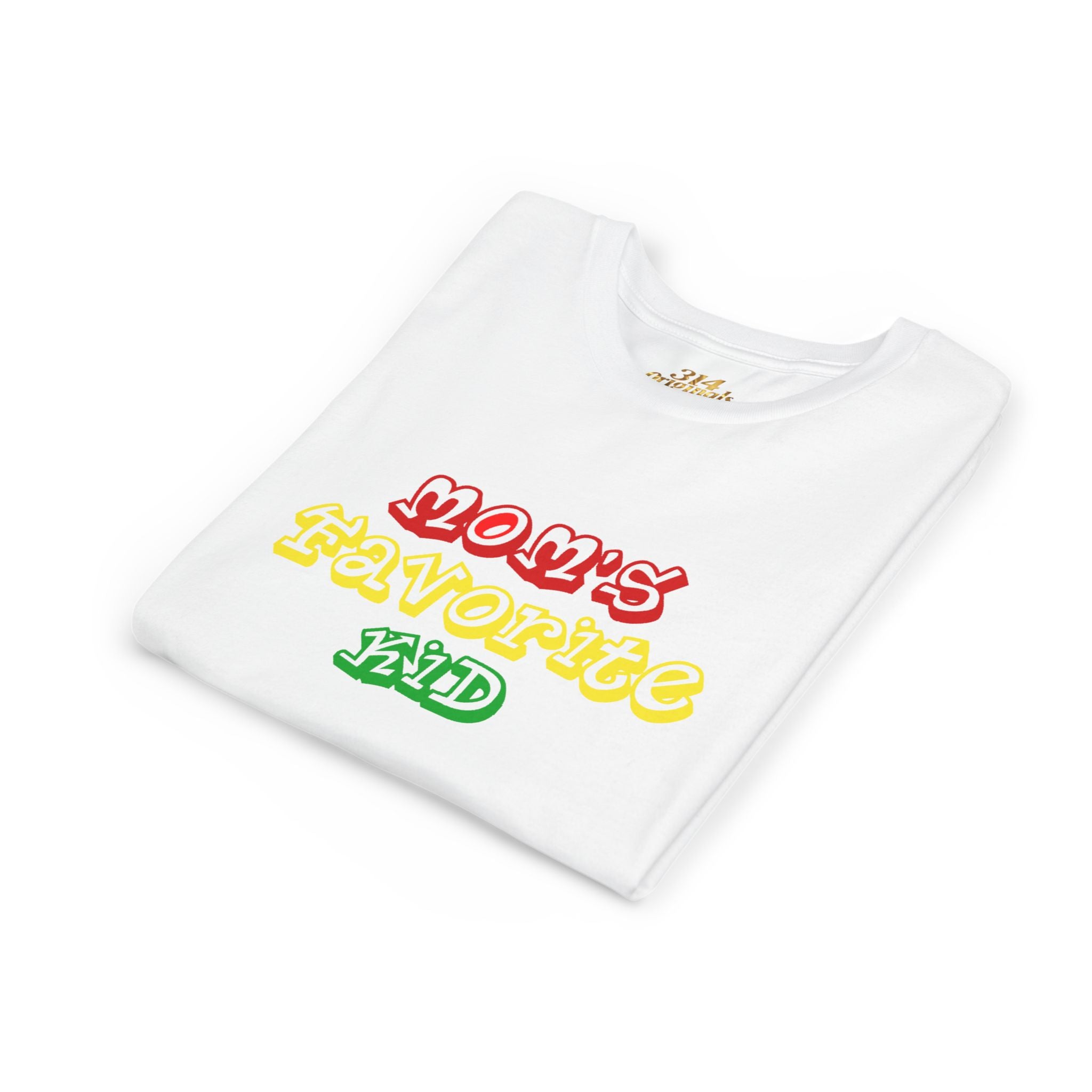 Girl's "Favorite Kid" Retro Yellow & Green Graphic T-Shirt