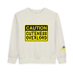 "Caution: Cuteness Overload" Kids Crewneck Toddler Sweatshirt - 314 Originals
