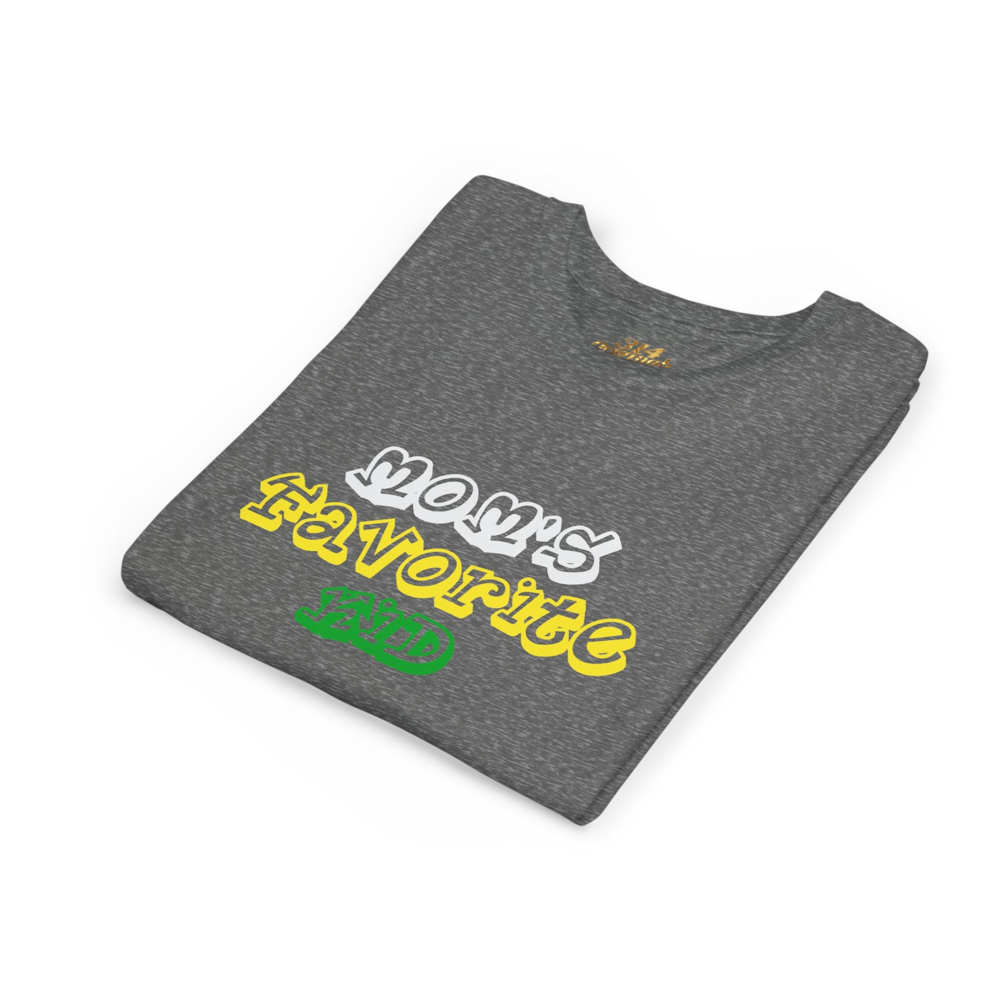 Girl's "Favorite Kid" Retro Yellow & Green Graphic T-Shirt