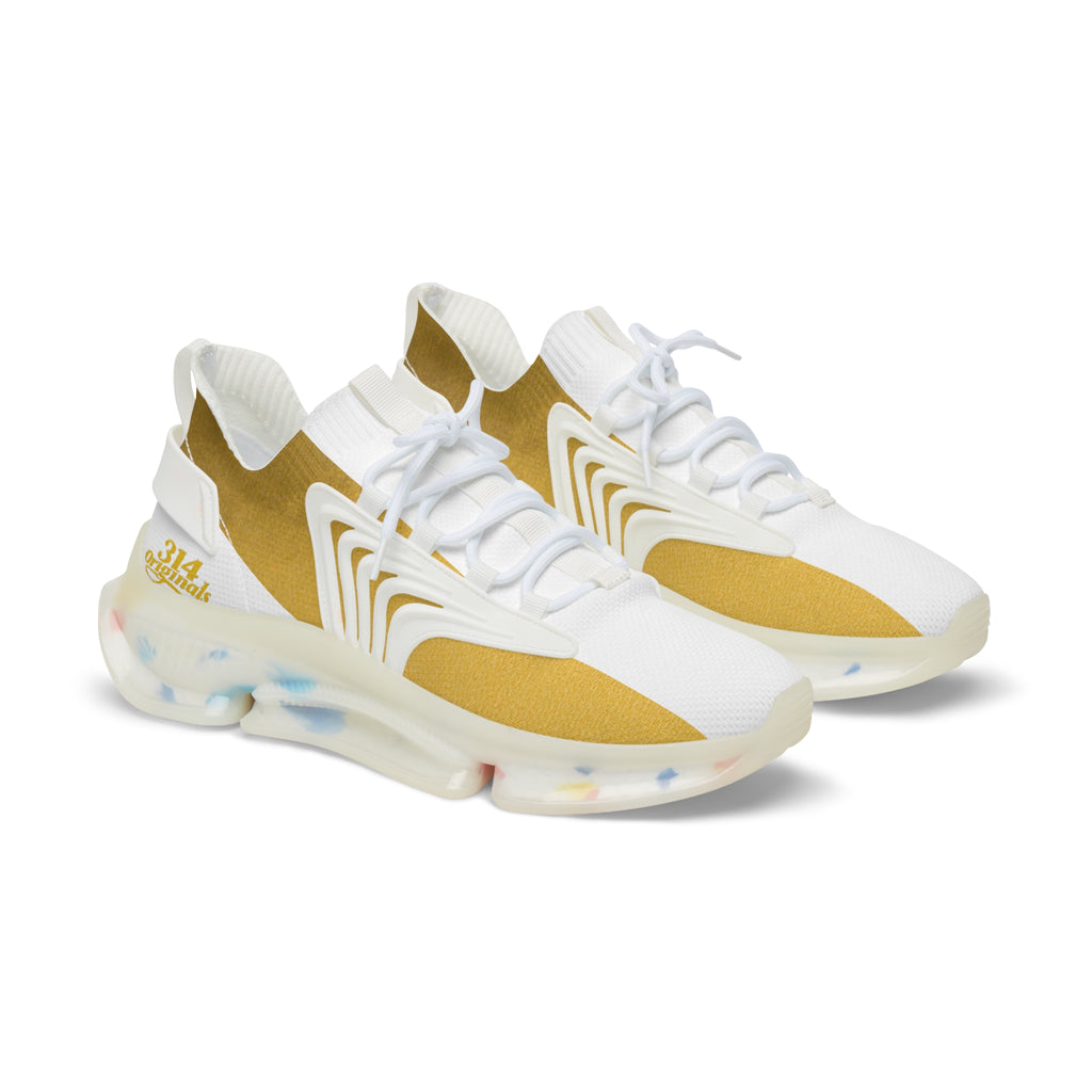314 Gold Mesh Running Sneakers