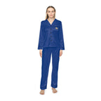 Women's Royal Blue Satin Pajama Set — Luxurious Sleepwear Printify All Over Prints  314 Originals