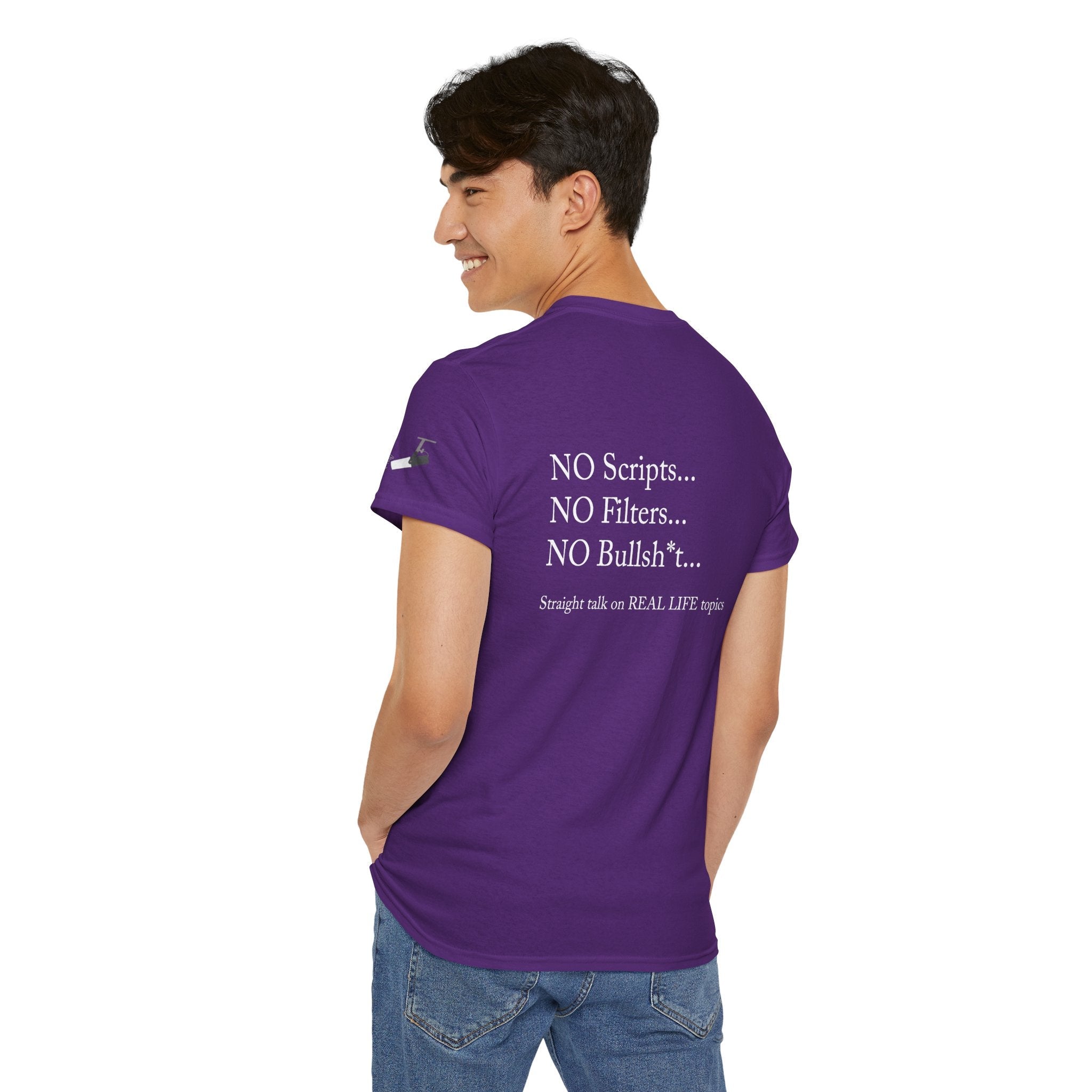 Tell It Like It Is Podcast — Bold Statement Graphic T‑Shirt ("No Scripts… No Filters… No Bullsh*t") Printify T-Shirt  314 Originals