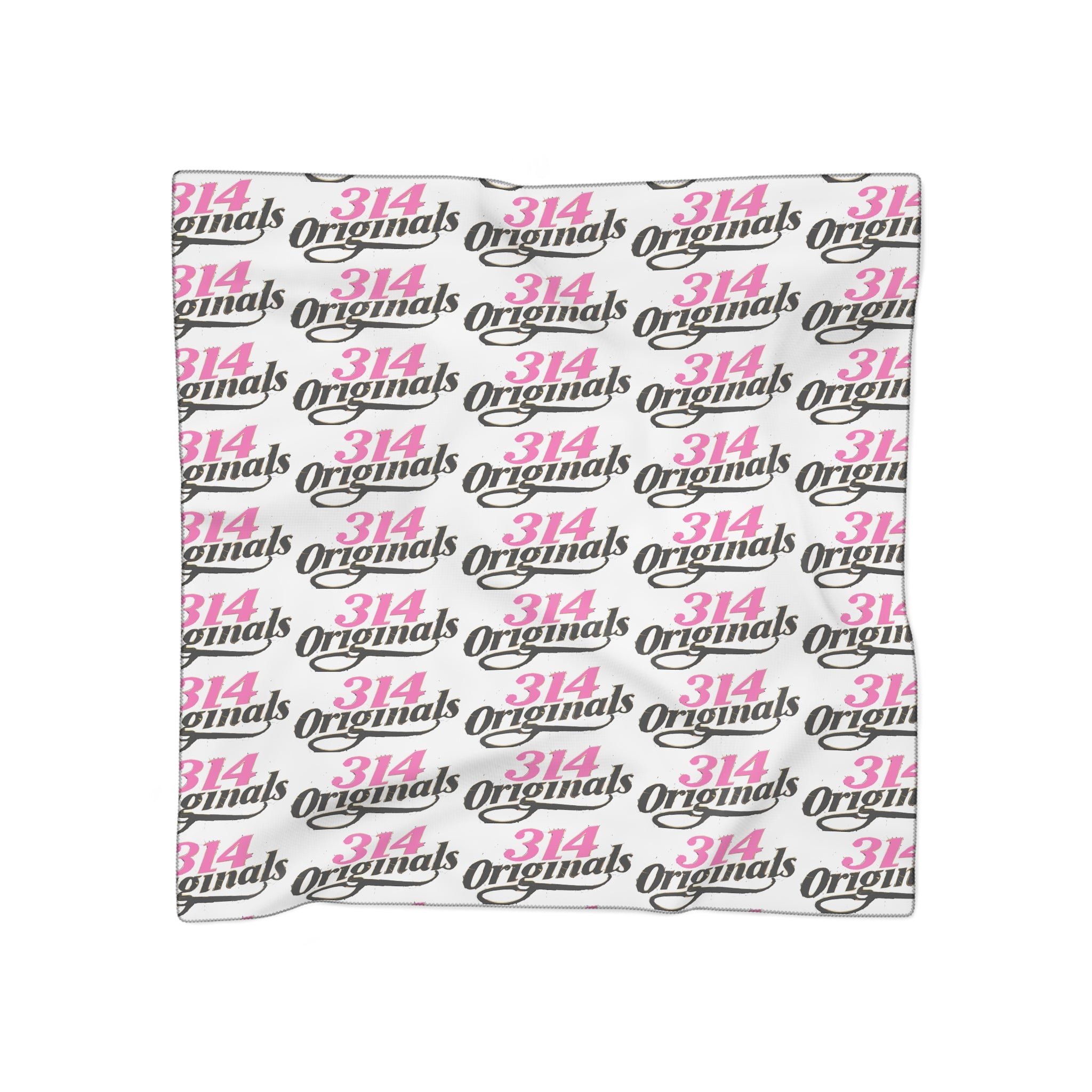 314 Logo Scarf — Pink & Black Poly Scarf - 314 Originals
