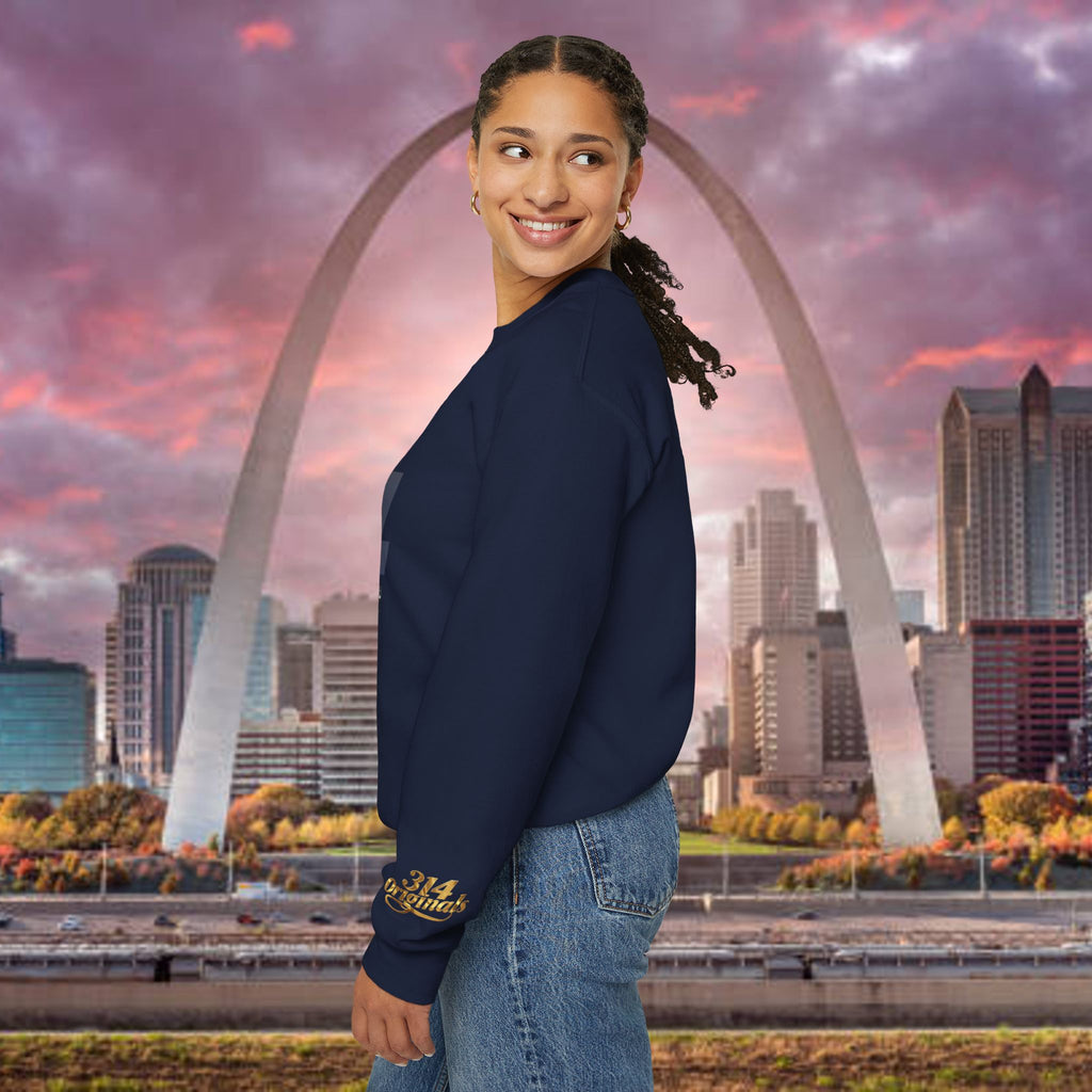 314 City Crewneck Sweatshirt — St. Louis Skyline Graphic - 314 Originals