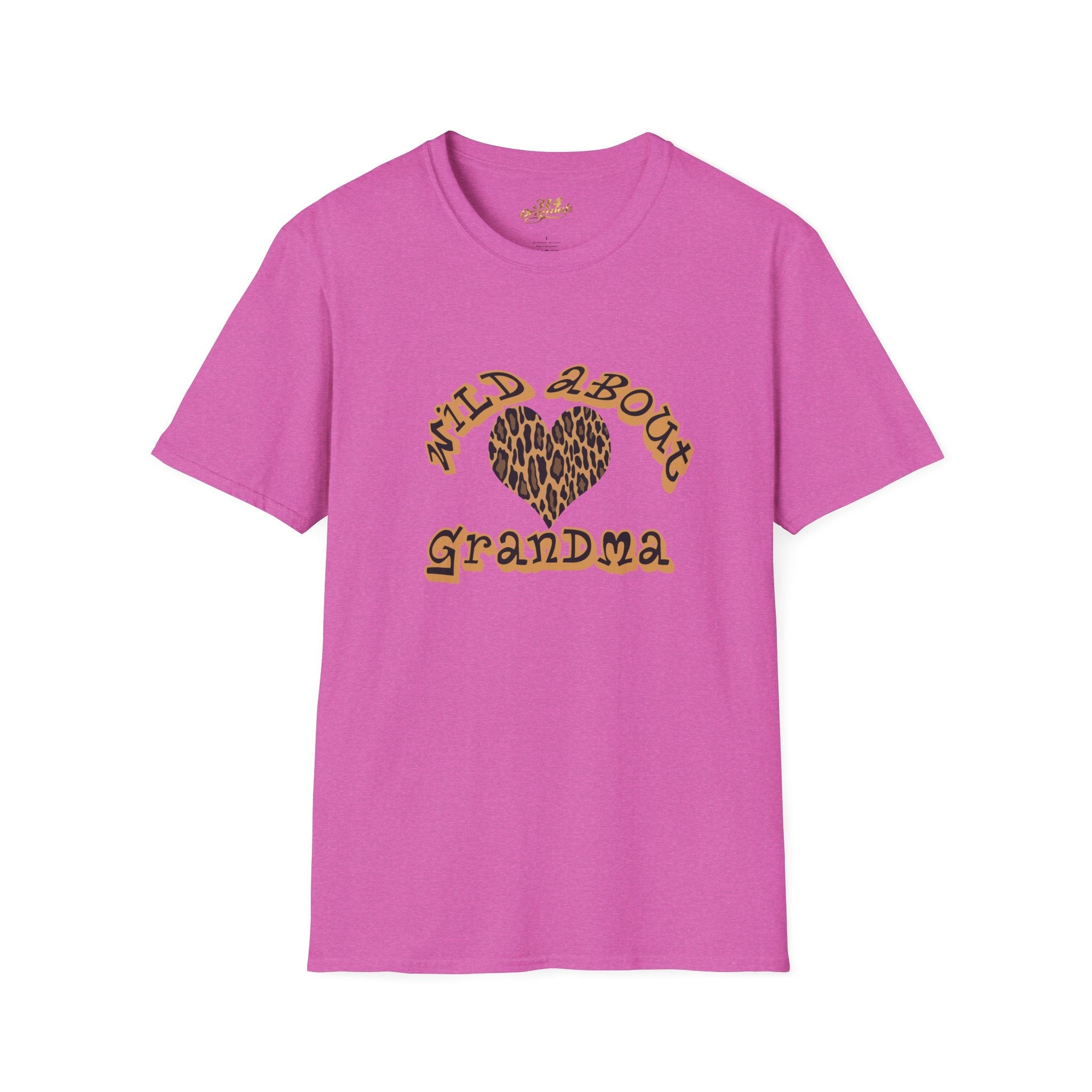 Wild About Grandma Leopard Heart T-Shirt Printify T-Shirt  314 Originals