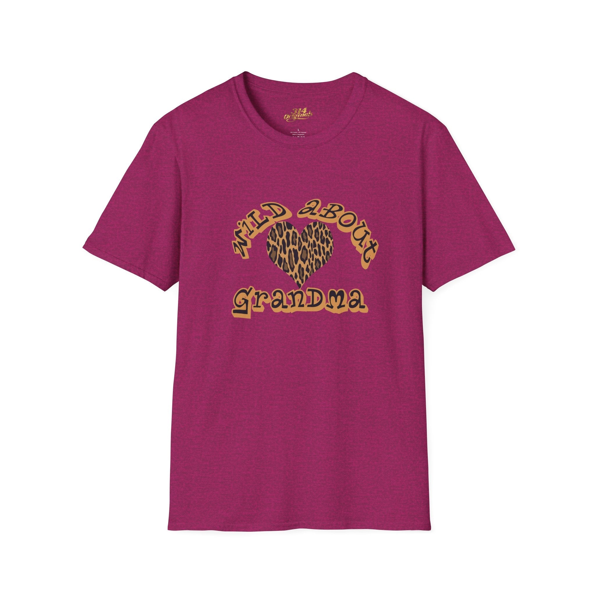 Wild About Grandma Leopard Heart T-Shirt Printify T-Shirt  314 Originals