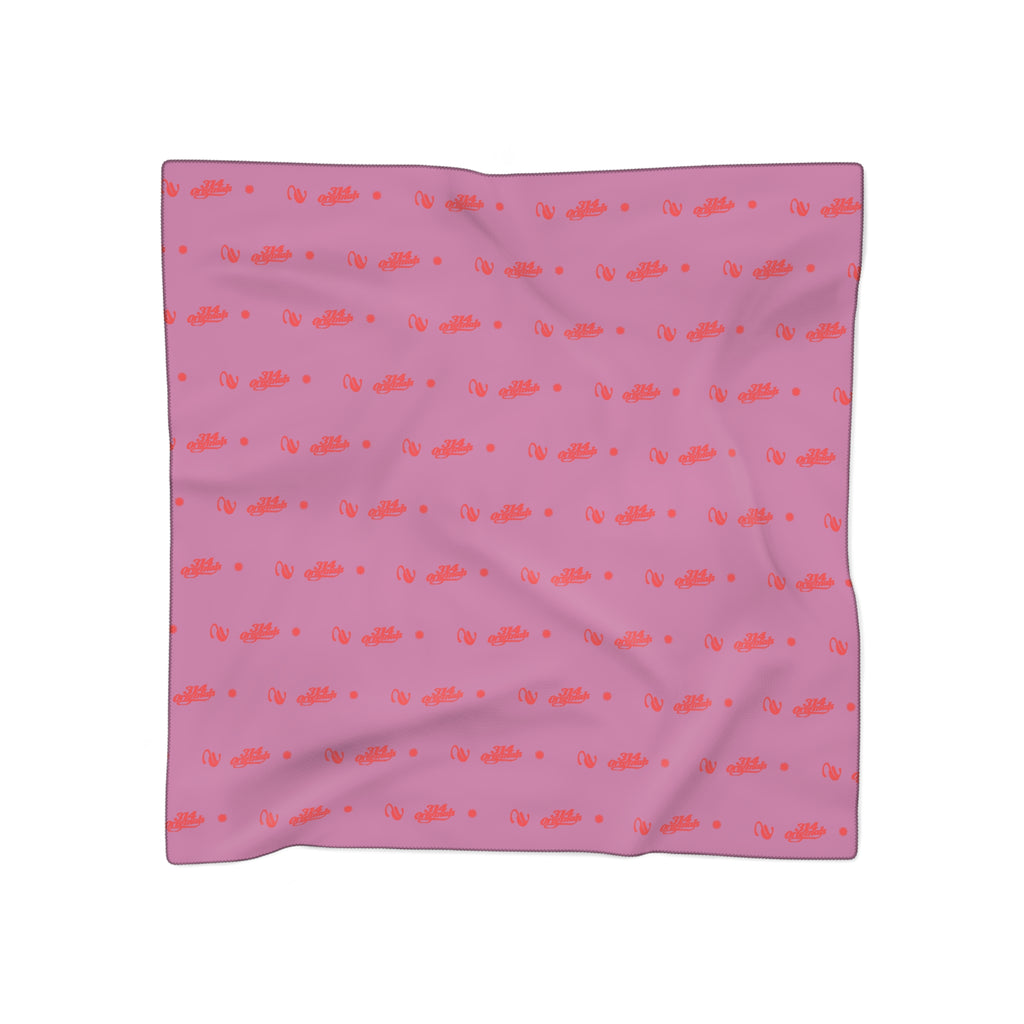Pink and Red Logo Scarf - Script Pattern Polyester Scarf - 314 Originals
