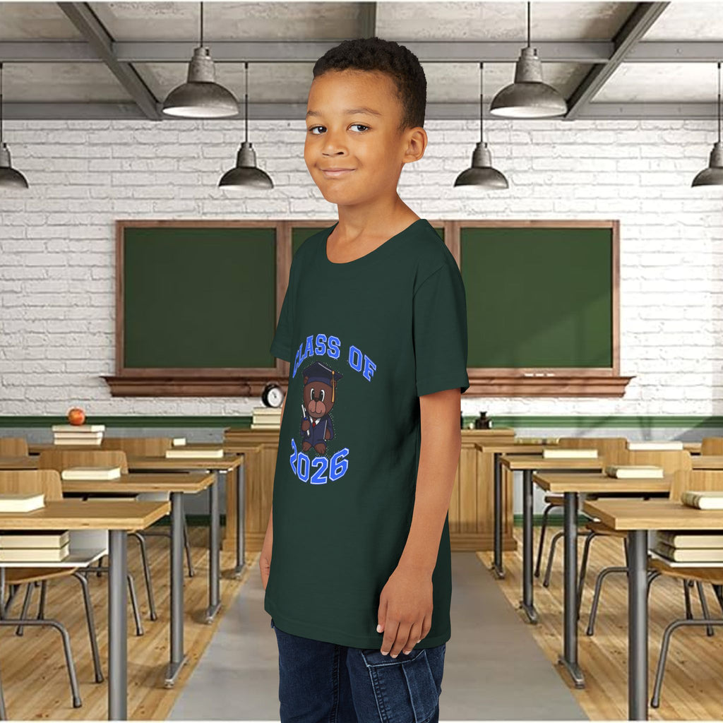 Class of 2026 Kids Graduation T‑Shirt — Cute Graduate Bear Youth Tee