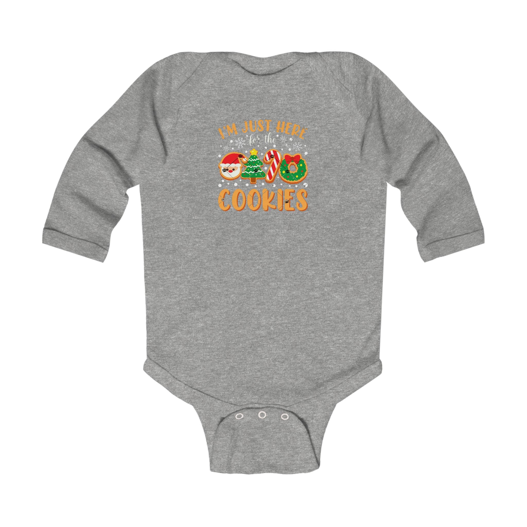 "I'm Just Here for the Cookies" Christmas Cookie Cute Infant Long Sleeve Onesie - 314 Originals