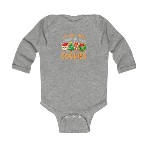 "I'm Just Here for the Cookies" Christmas Cookie Cute Infant Long Sleeve Onesie - 314 Originals