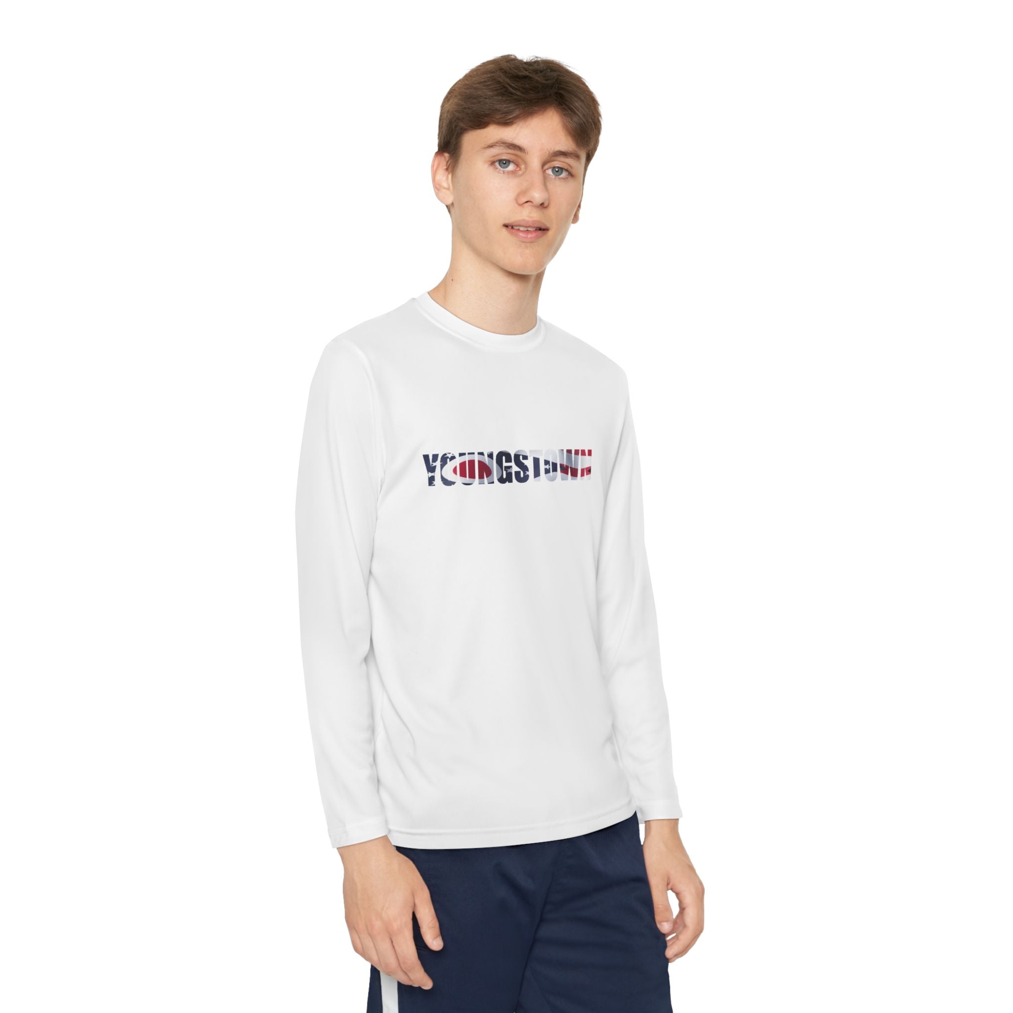 Ohio Flag Youth Long Sleeve Tee — Youngstown Text Graphic - 314 Originals
