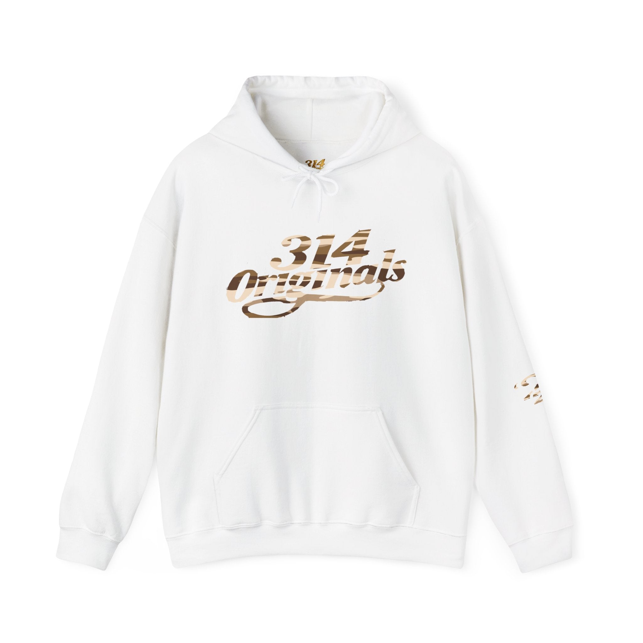 Brown Camo '314' Script Hoodie — City Pride Casual Pullover - 314 Originals