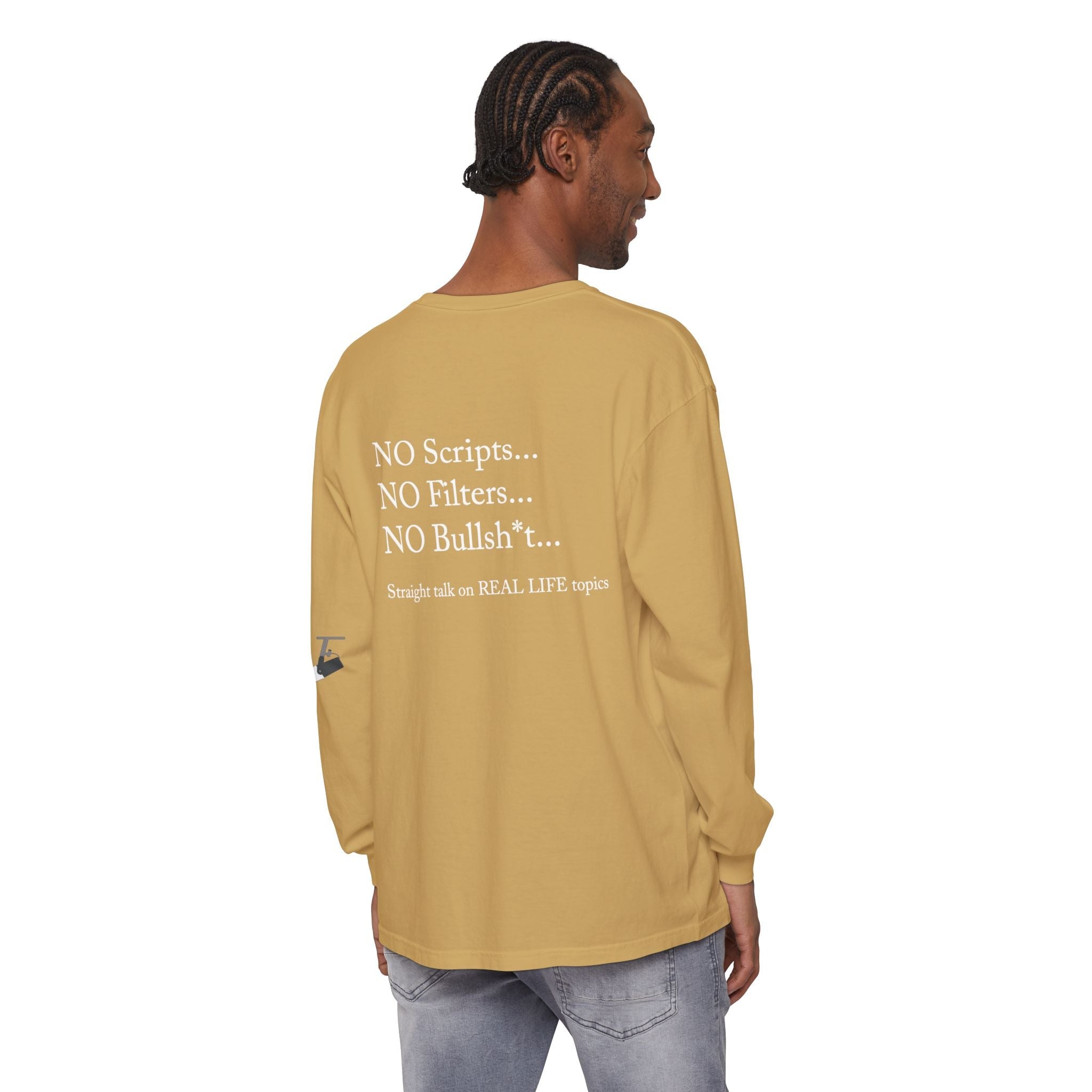 Tell It Like It Is Long Sleeve Tee — "No Scripts... No Filters... No Bullsh*t" Statement Shirt Printify Long-sleeve  314 Originals
