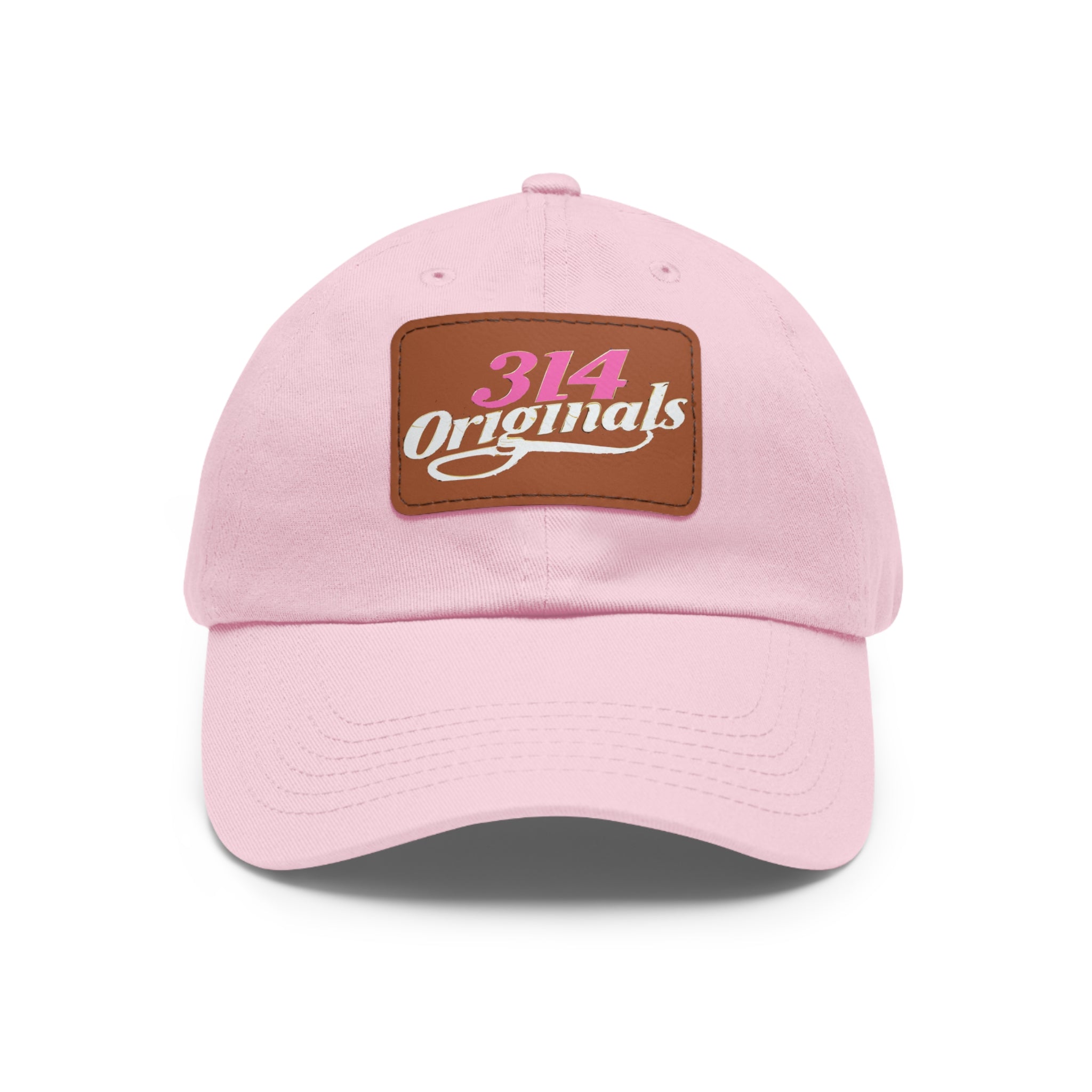314 Originals Leather Patch Dad Hat — Retro Script Baseball Cap - 314 Originals