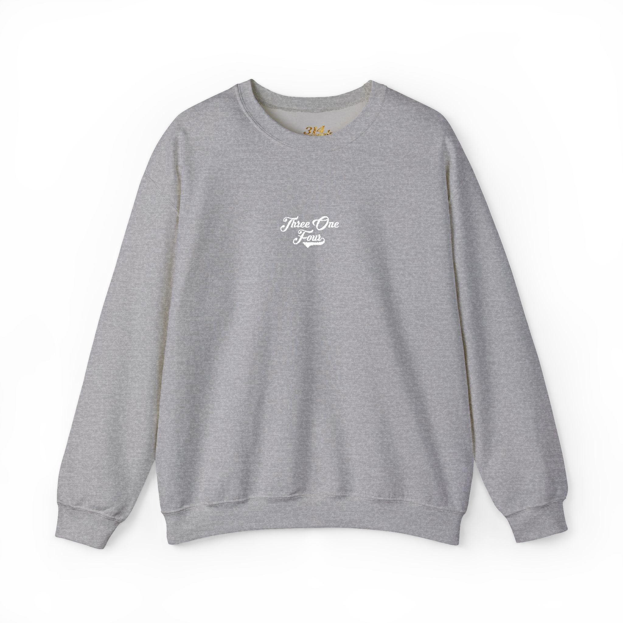 Three One Four Crewneck Sweatshirt — Minimal Script Chest Logo - 314 Originals