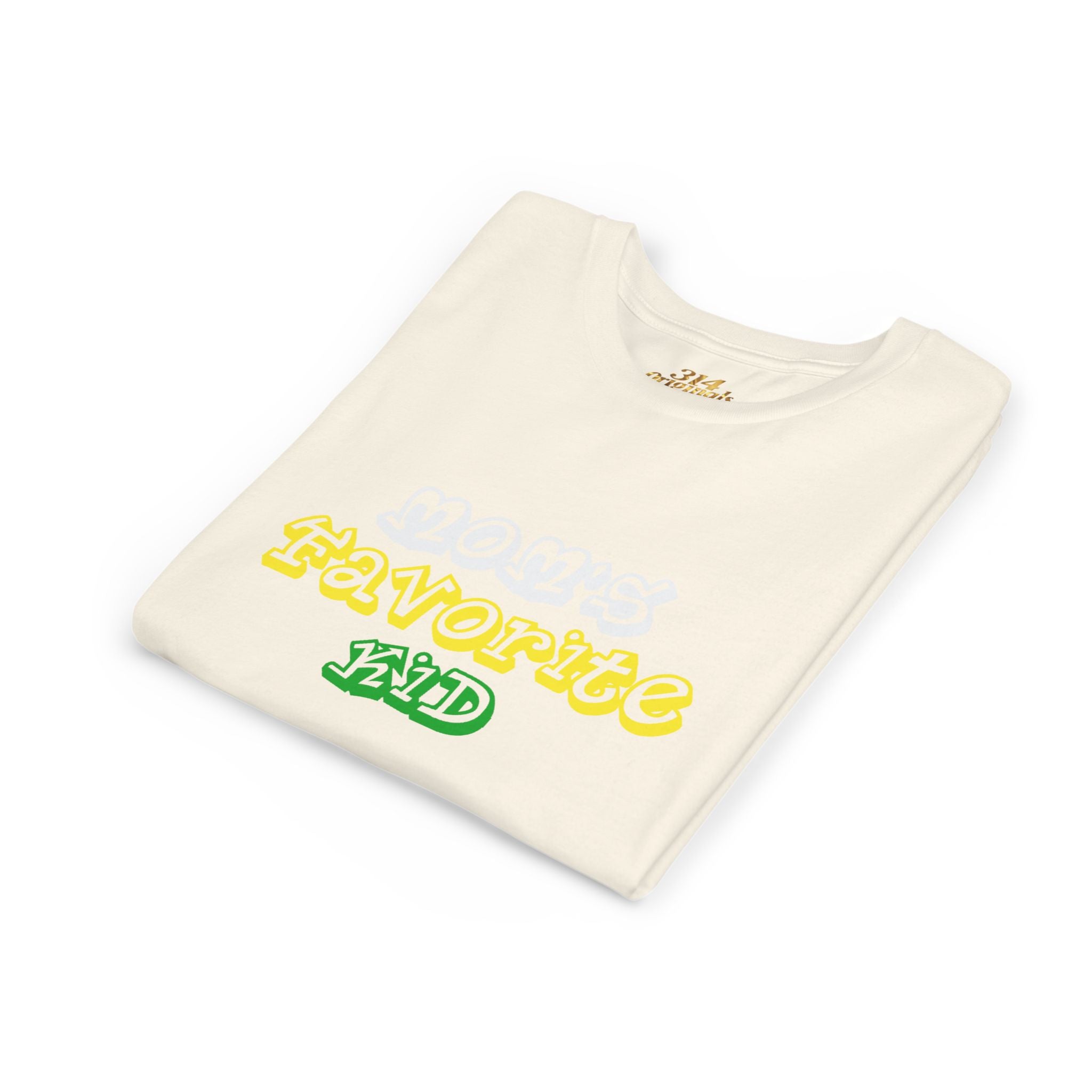Girl's "Favorite Kid" Retro Yellow & Green Graphic T-Shirt