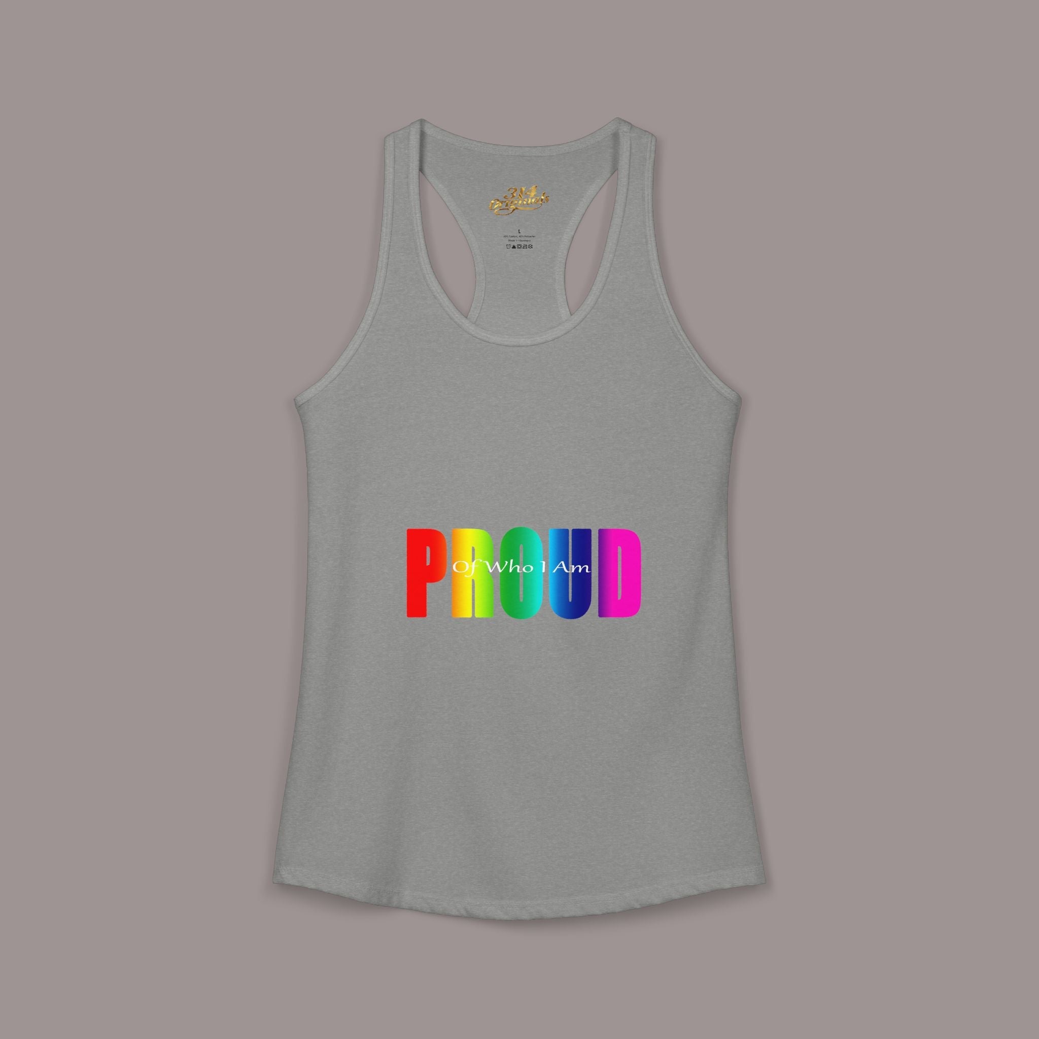 'PROUD' Women's Ideal Racerback Tank Printify Tank Top  314 Originals