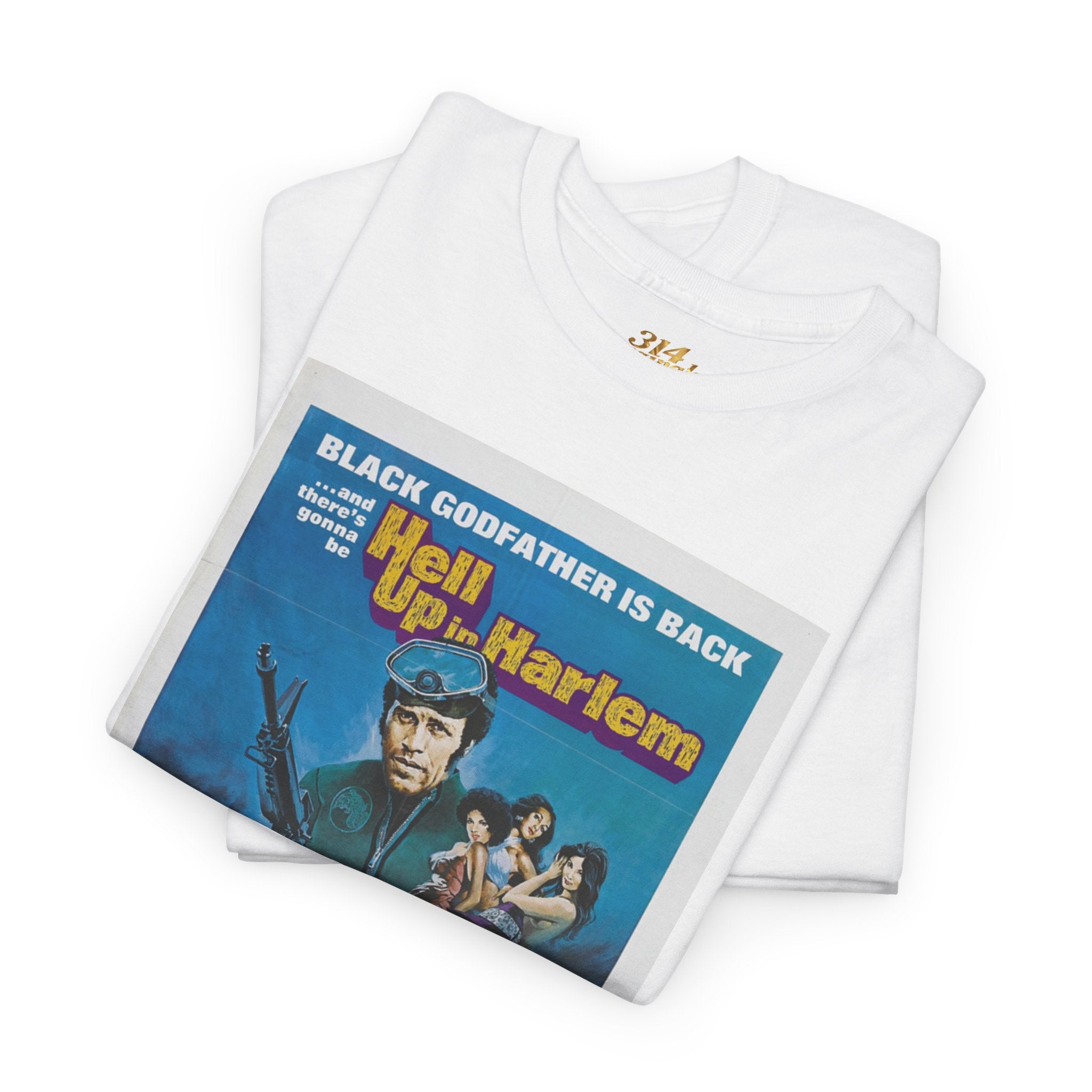 'Hell Up in Harlem' Retro Blaxploitation Graphic Tee Printify T-Shirt  314 Originals