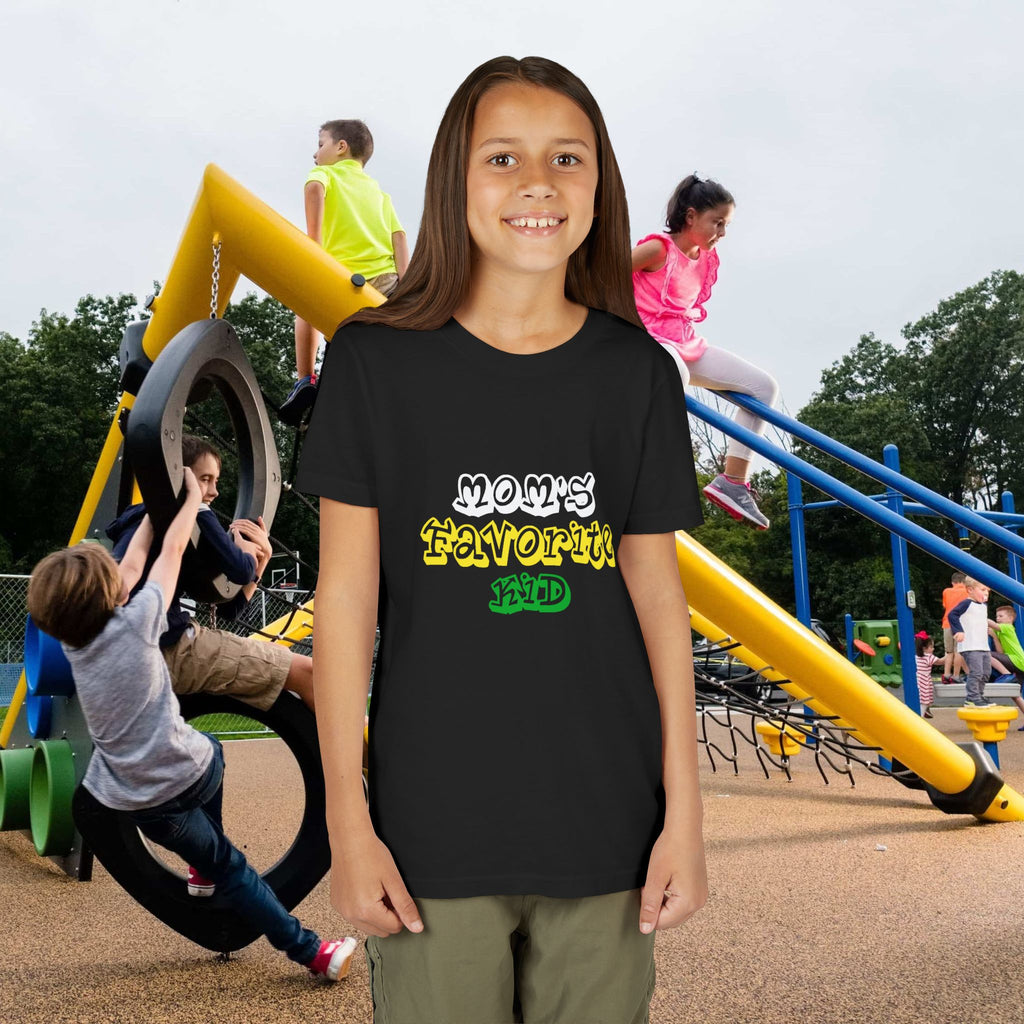 Girl's "Favorite Kid" Retro Yellow & Green Graphic T-Shirt