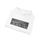 City Skyline Hoodie — Black & White Waterfront Panorama Pullover Printify Hoodie  314 Originals