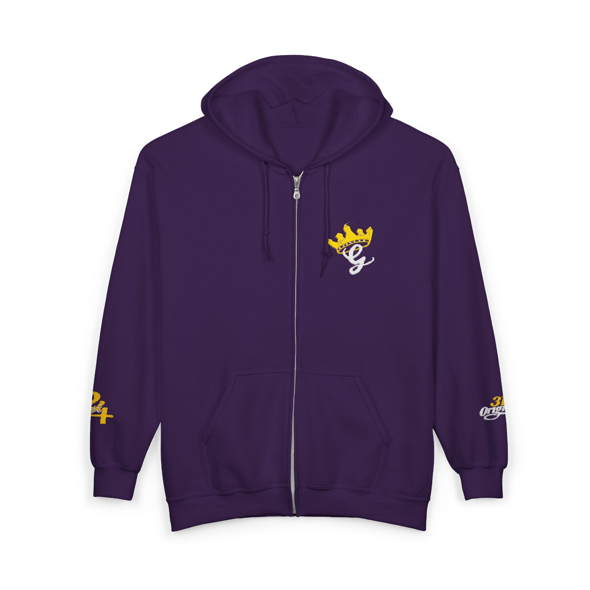 King's Gear Zip Hoodie — Full‑Zip with Gold Crown Emblem - 314 Originals