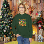 Youth Holiday Sweatshirt "I'm Just Here for the Cookies" – Kids Christmas Cookie Crewneck - 314 Originals