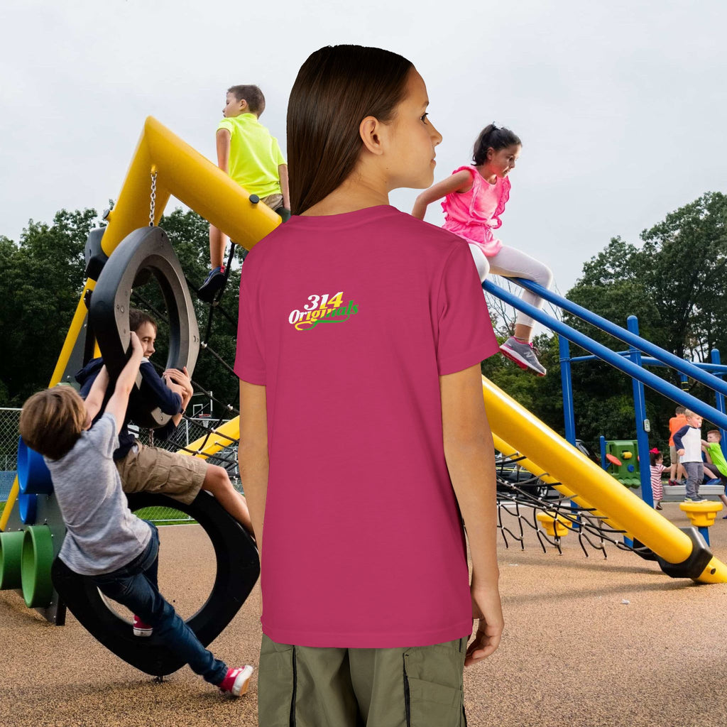 Girl's "Favorite Kid" Retro Yellow & Green Graphic T-Shirt