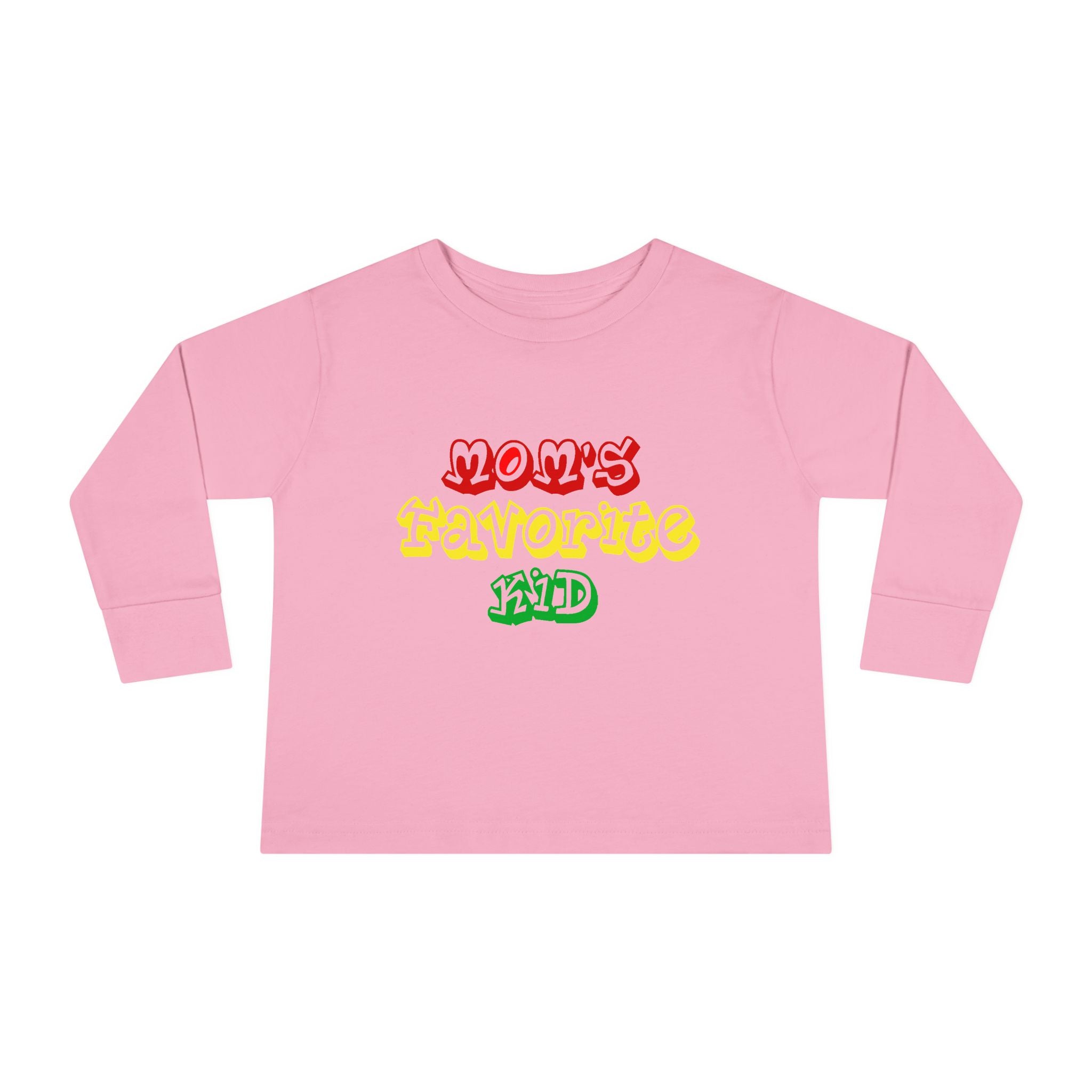“Mom’s Favorite Kid” Toddler Long Sleeve Tee —  Colorful Rasta Kids Shirt - 314 Originals
