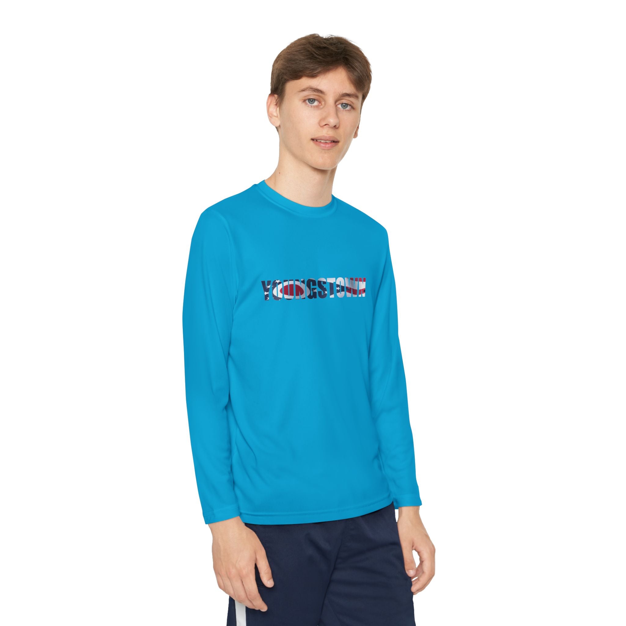 Ohio Flag Youth Long Sleeve Tee — Youngstown Text Graphic - 314 Originals