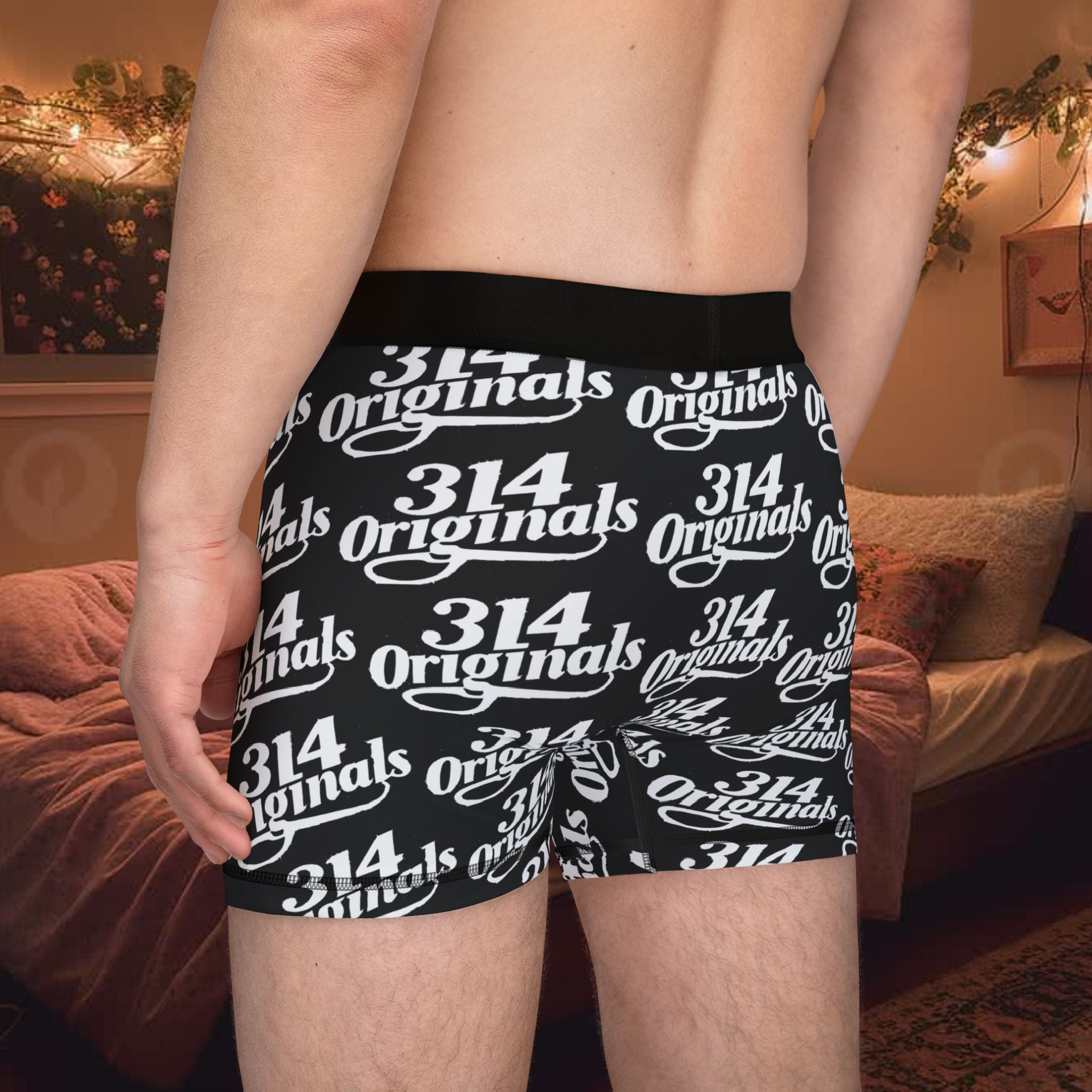 314 Originals Men’s Boxer Briefs — All-Over Logo Print - 314 Originals