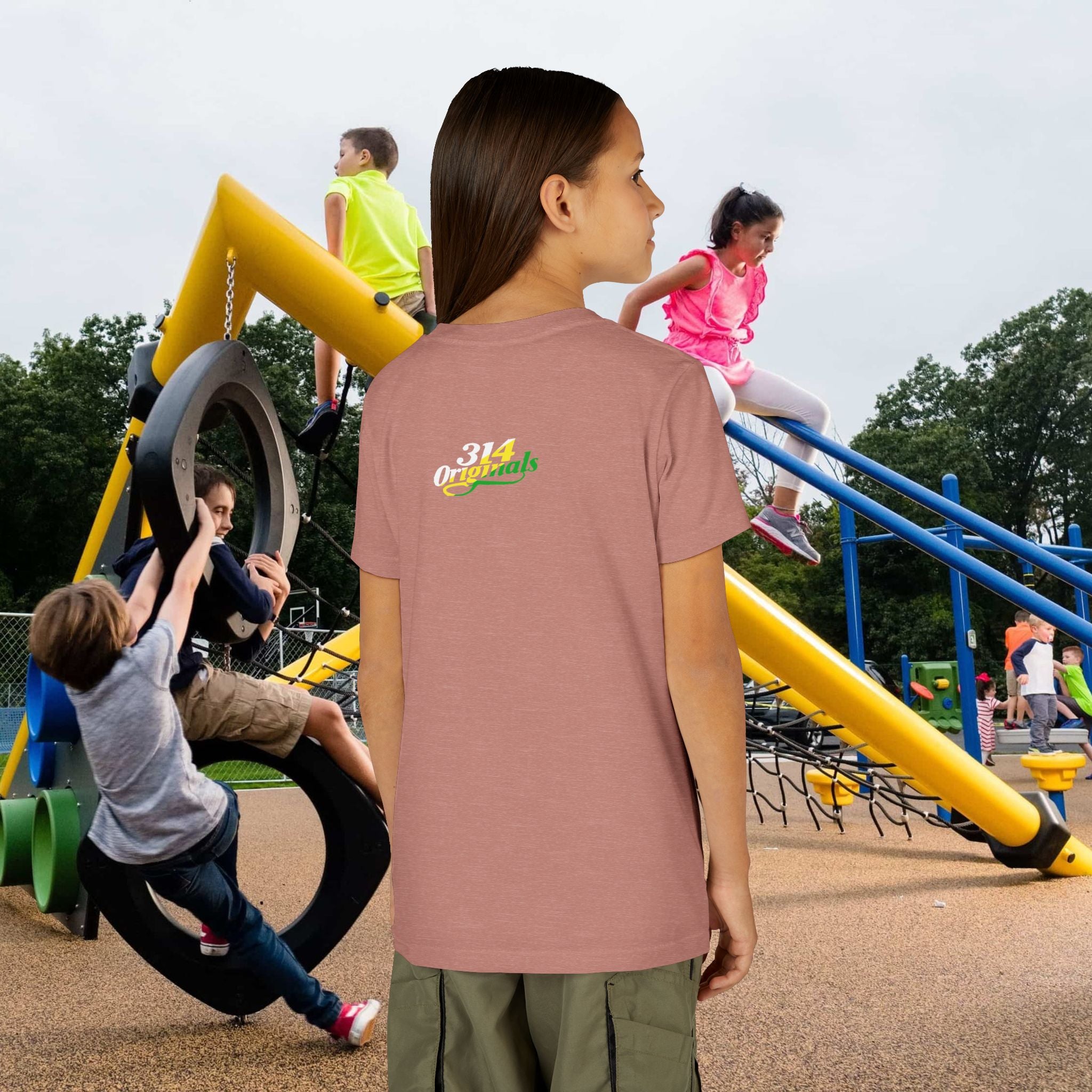 Girl's "Favorite Kid" Retro Yellow & Green Graphic T-Shirt