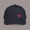 All Black Mid Profile Baseball Cap — 314 Embroidered Pink Logo - 314 Originals