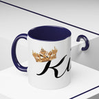 King Script Accent Coffee Mug — Crowned 'King' Ceramic Coffee Cup (11/15oz) - 314 Originals