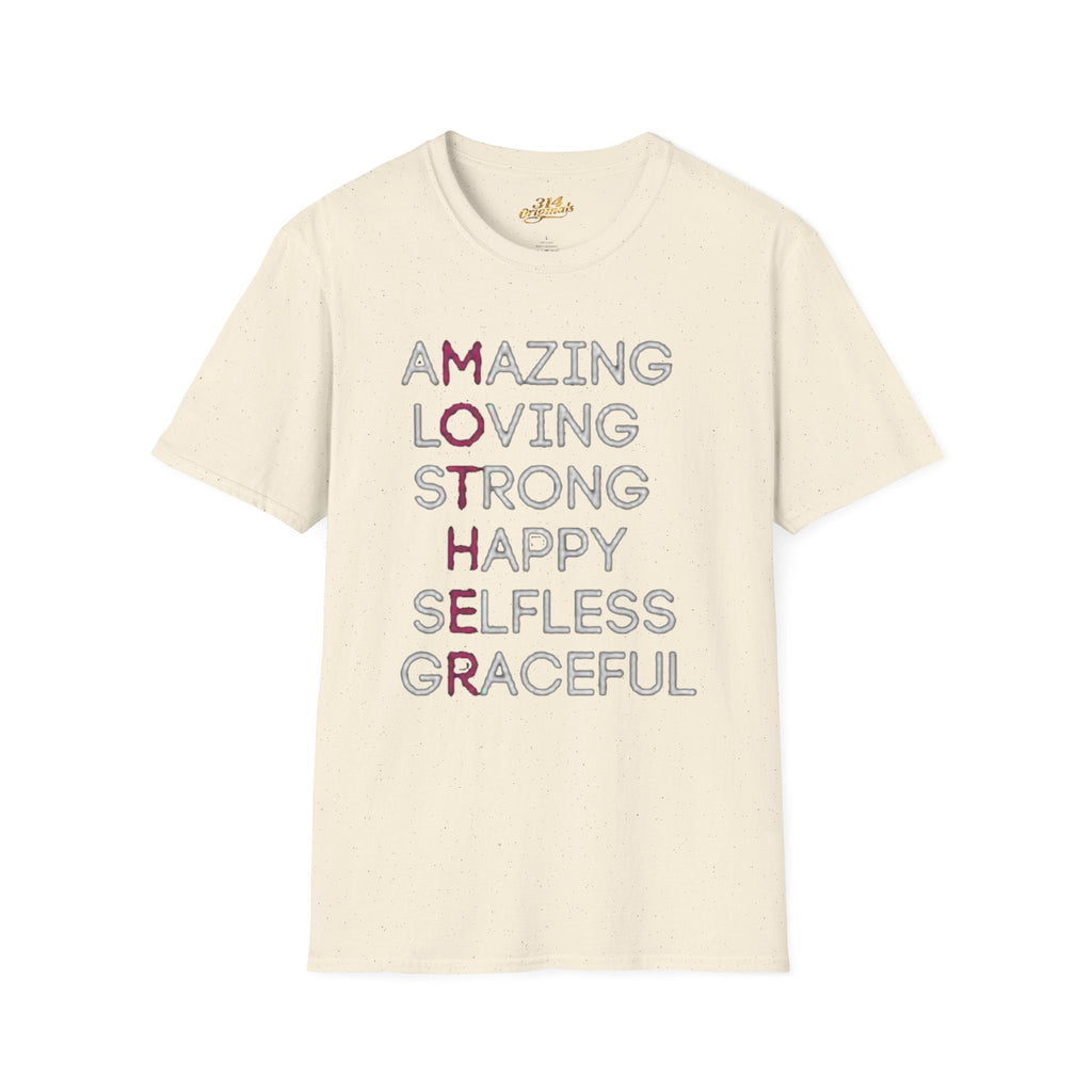 Mother Acrostic T-Shirt – Amazing Loving Strong Happy Selfless Graceful (Mother) Printify T-Shirt  314 Originals