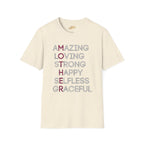 Mother Acrostic T-Shirt – Amazing Loving Strong Happy Selfless Graceful (Mother) Printify T-Shirt  314 Originals