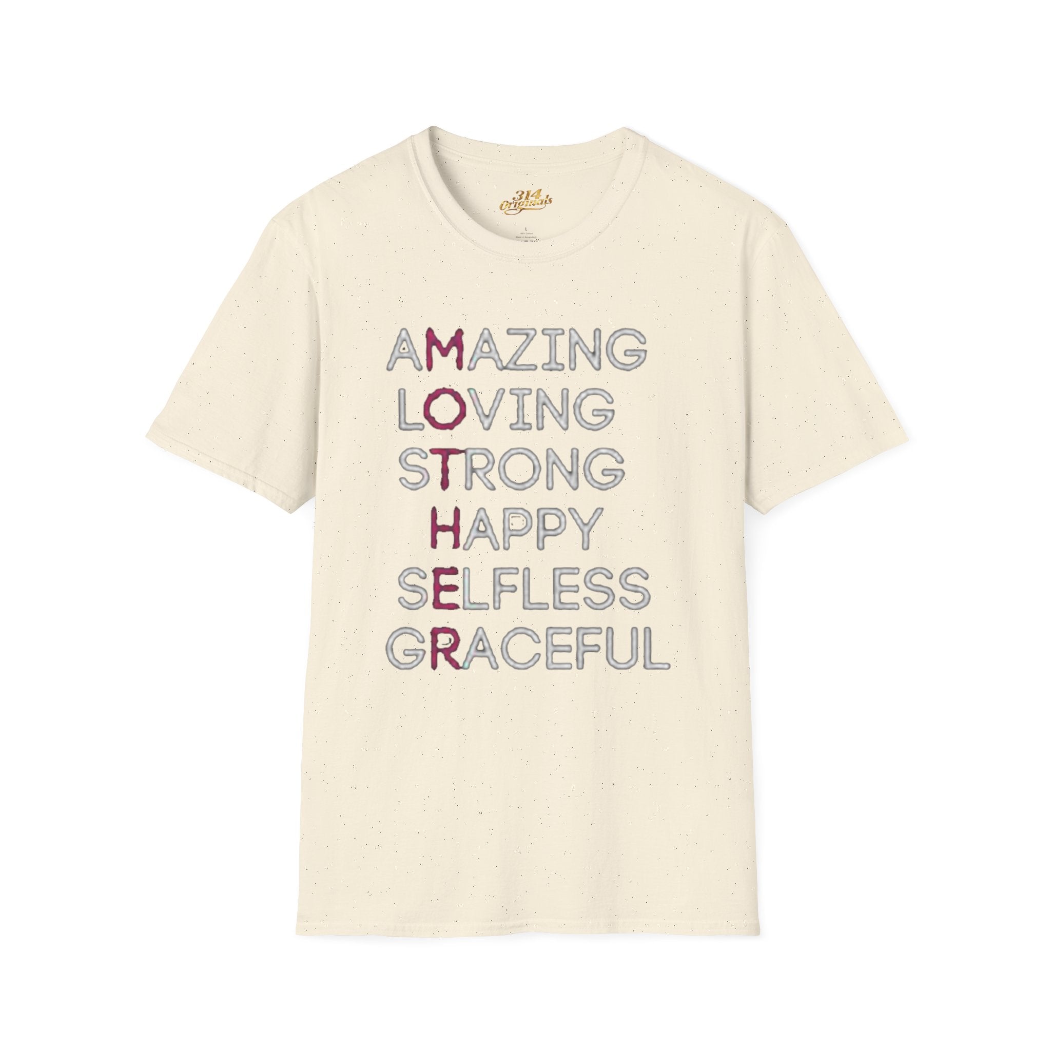 Mother Acrostic T-Shirt – Amazing Loving Strong Happy Selfless Graceful (Mother) Printify T-Shirt  314 Originals