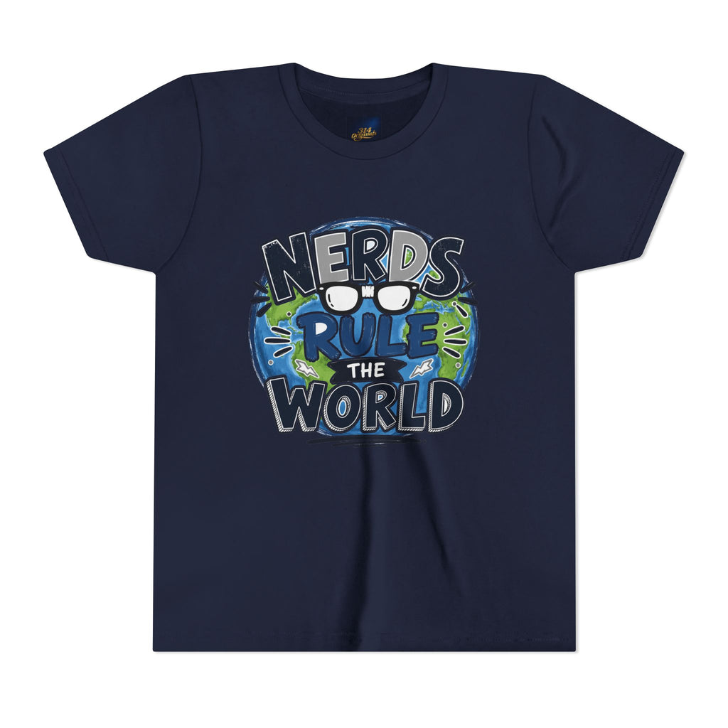 "Nerds Rule the World" Graphic Youth Girls Tee Shirt