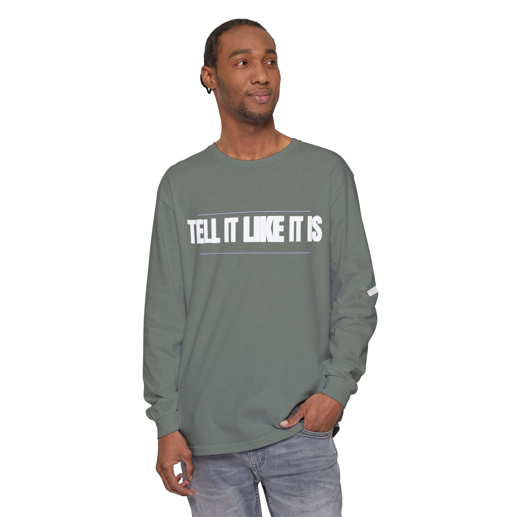Tell It Like It Is Long Sleeve Tee — "No Scripts... No Filters... No Bullsh*t" Statement Shirt Printify Long-sleeve  314 Originals