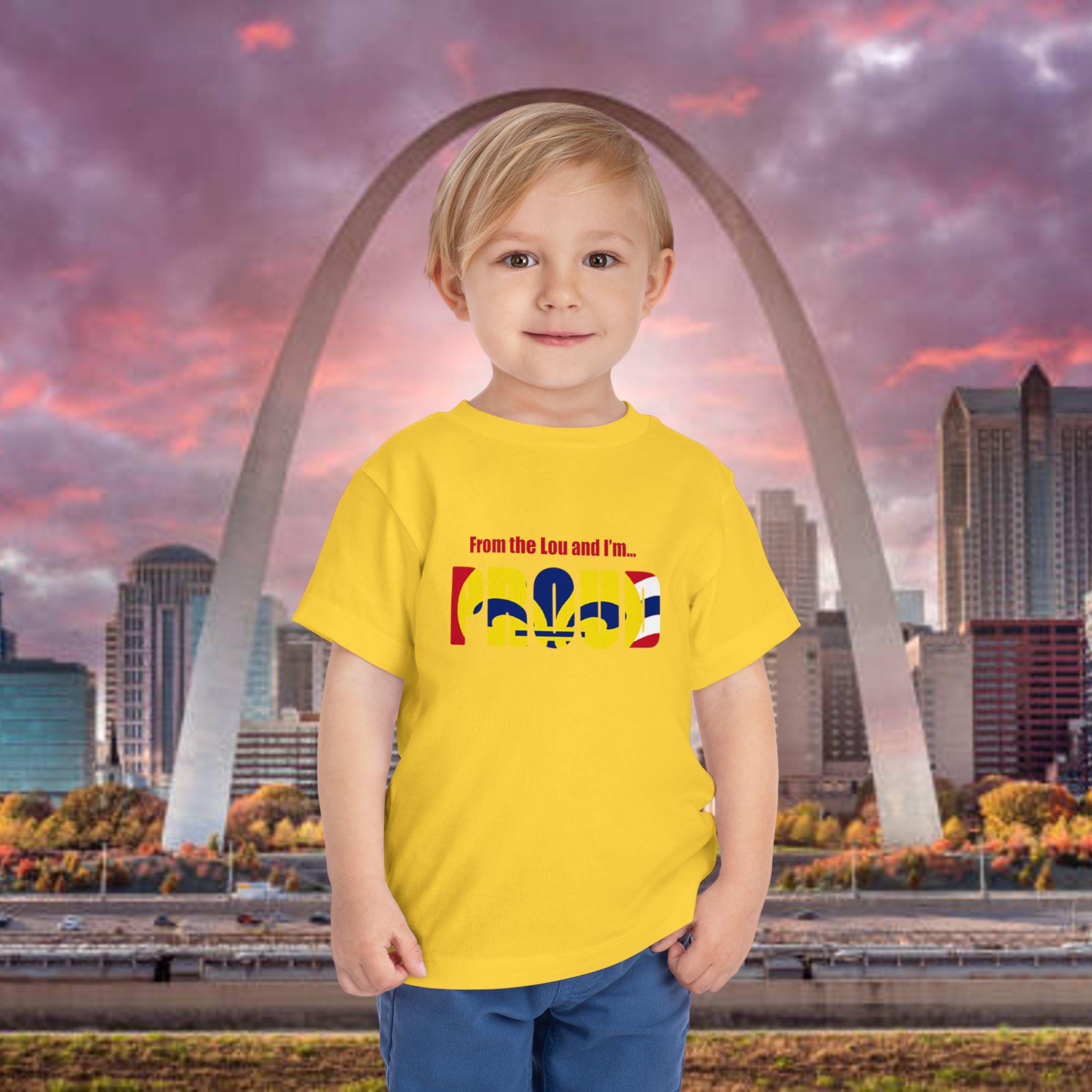 Toddler Tee — "From the Lou and I’m... Proud" St. Louis Flag Kids Shirt - 314 Originals