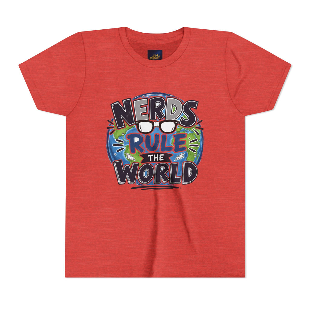 "Nerds Rule the World" Graphic Youth Girls Tee Shirt