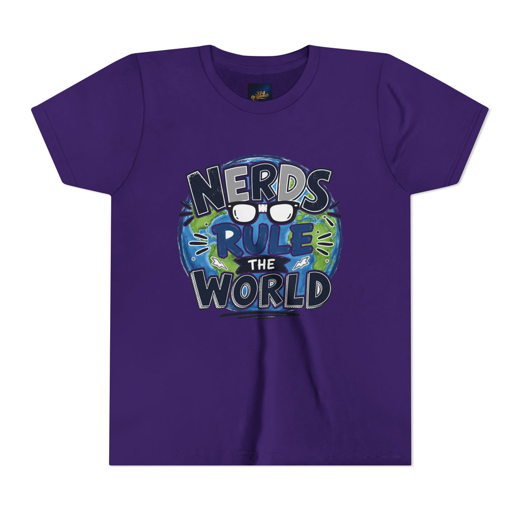 "Nerds Rule the World" Graphic Youth Girls Tee Shirt