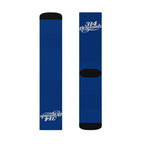 Blue Sublimation Socks with '314 Originals' Script — Athletic Crew Socks - 314 Originals