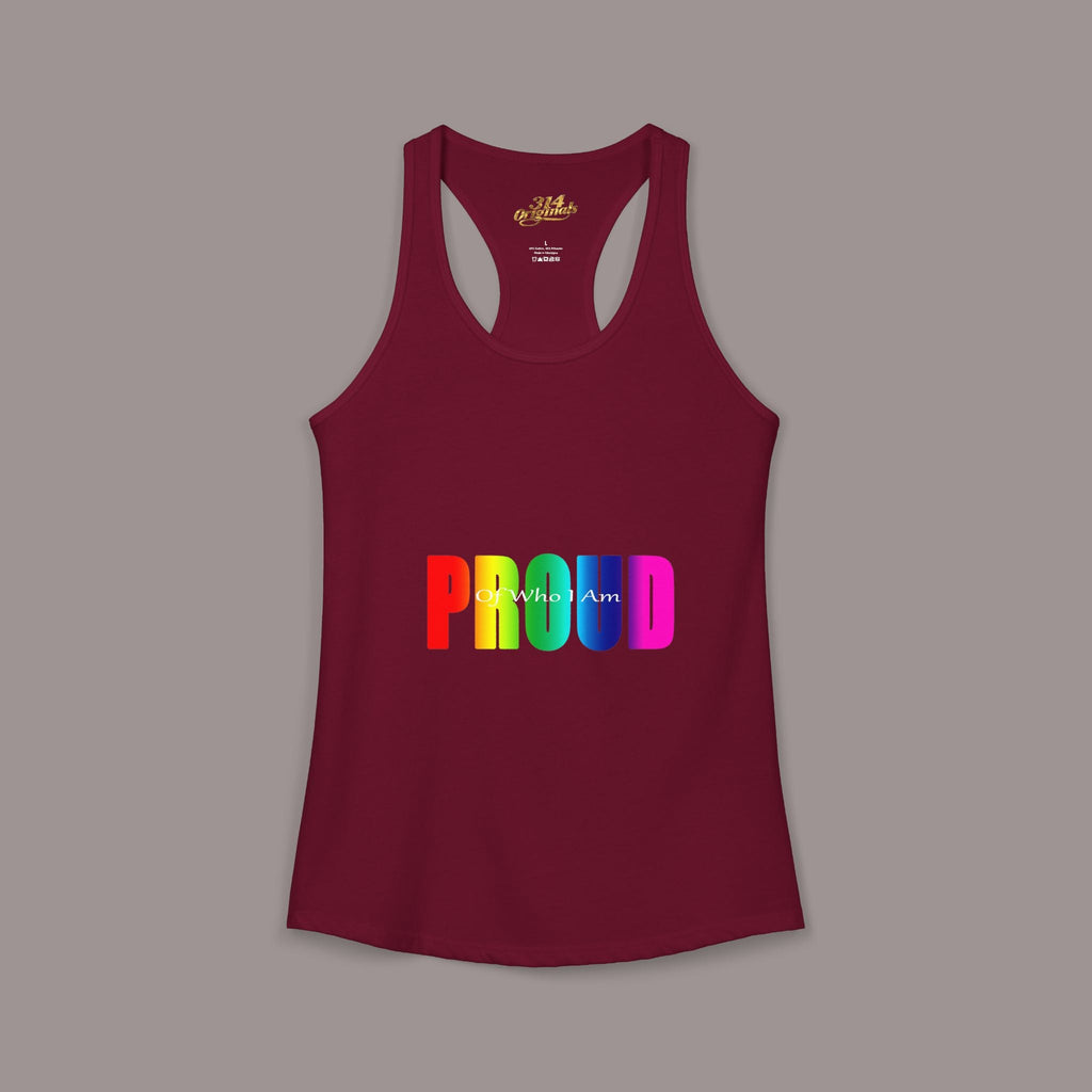 'PROUD' Women's Ideal Racerback Tank Printify Tank Top  314 Originals