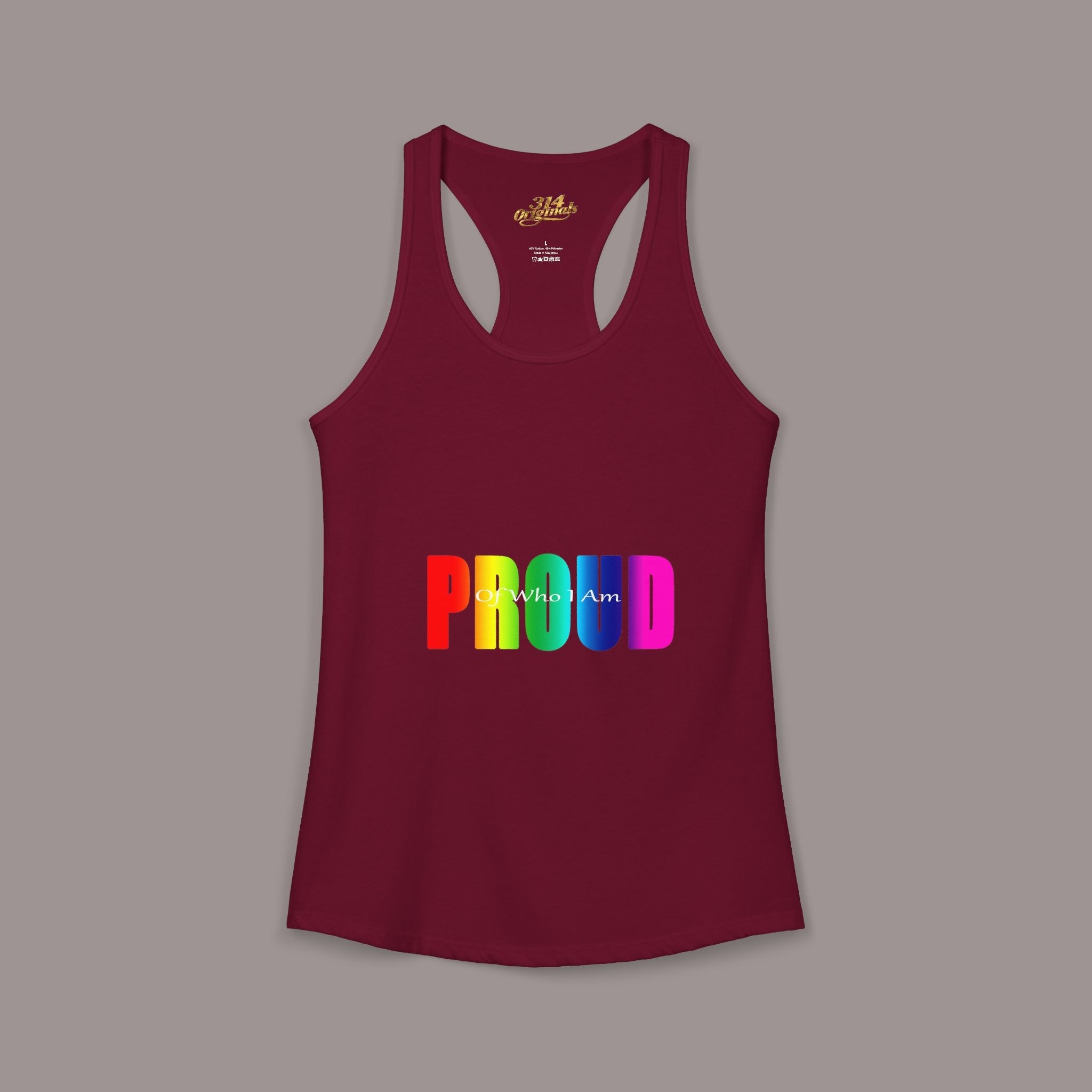 'PROUD' Women's Ideal Racerback Tank Printify Tank Top  314 Originals