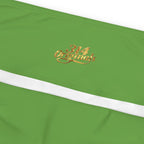 Green Plus Size Leggings — Subtle Side Script Graphic, Comfortable Everyday Activewear - 314 Originals