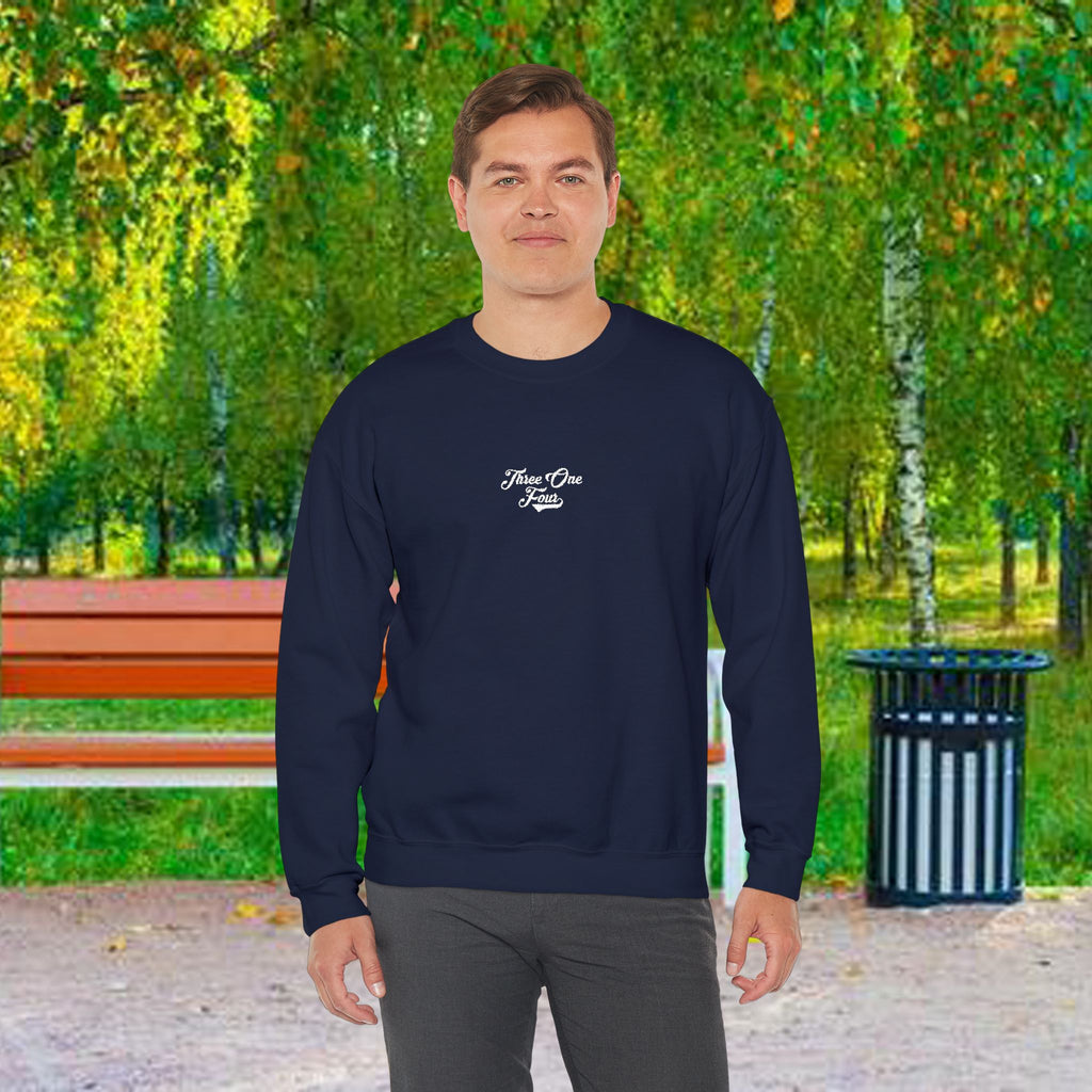 Three One Four Crewneck Sweatshirt — Minimal Script Chest Logo - 314 Originals
