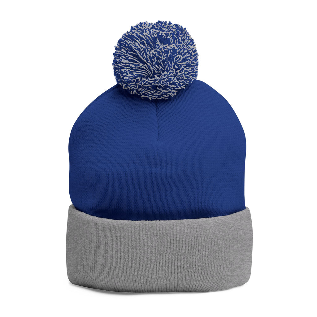 Embroidered Pom-Pom Knit Beanie – Cozy Winter Hat with Small Script Logo - 314 Originals